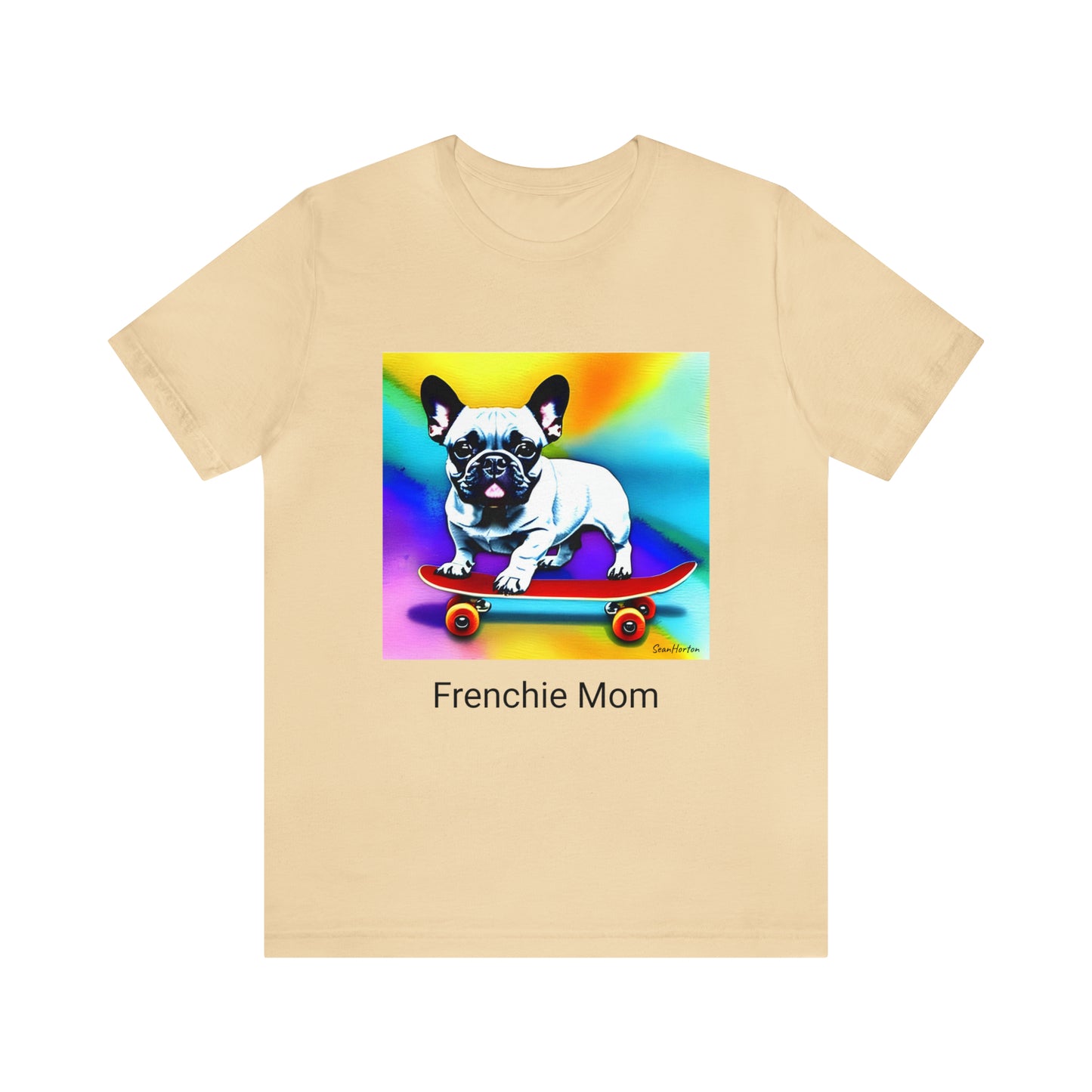 Frenchie on a Skateboard #3/Frenchie Mom Unisex Jersey Short Sleeve Tee