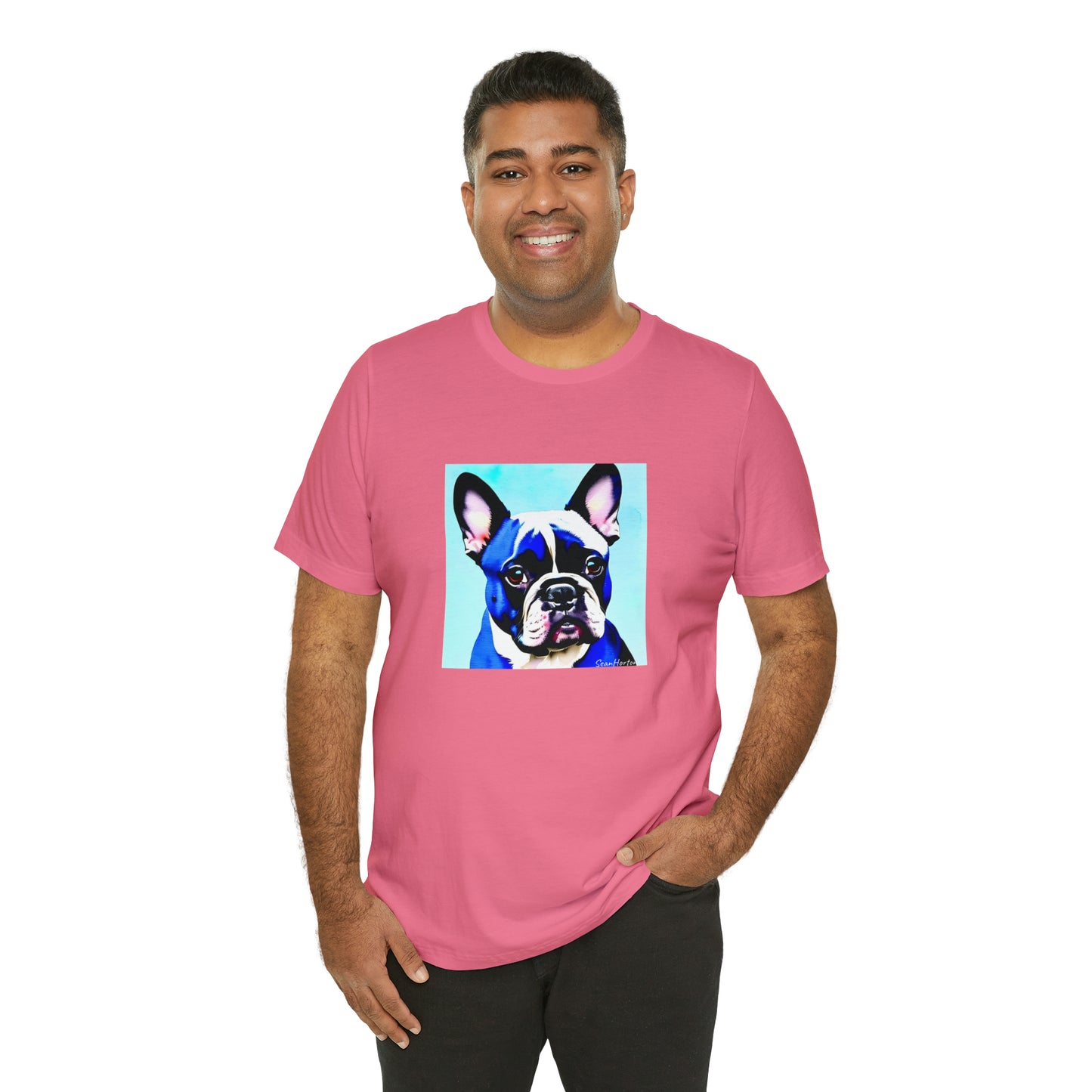 Blue Frenchie Unisex Jersey Short Sleeve Tee