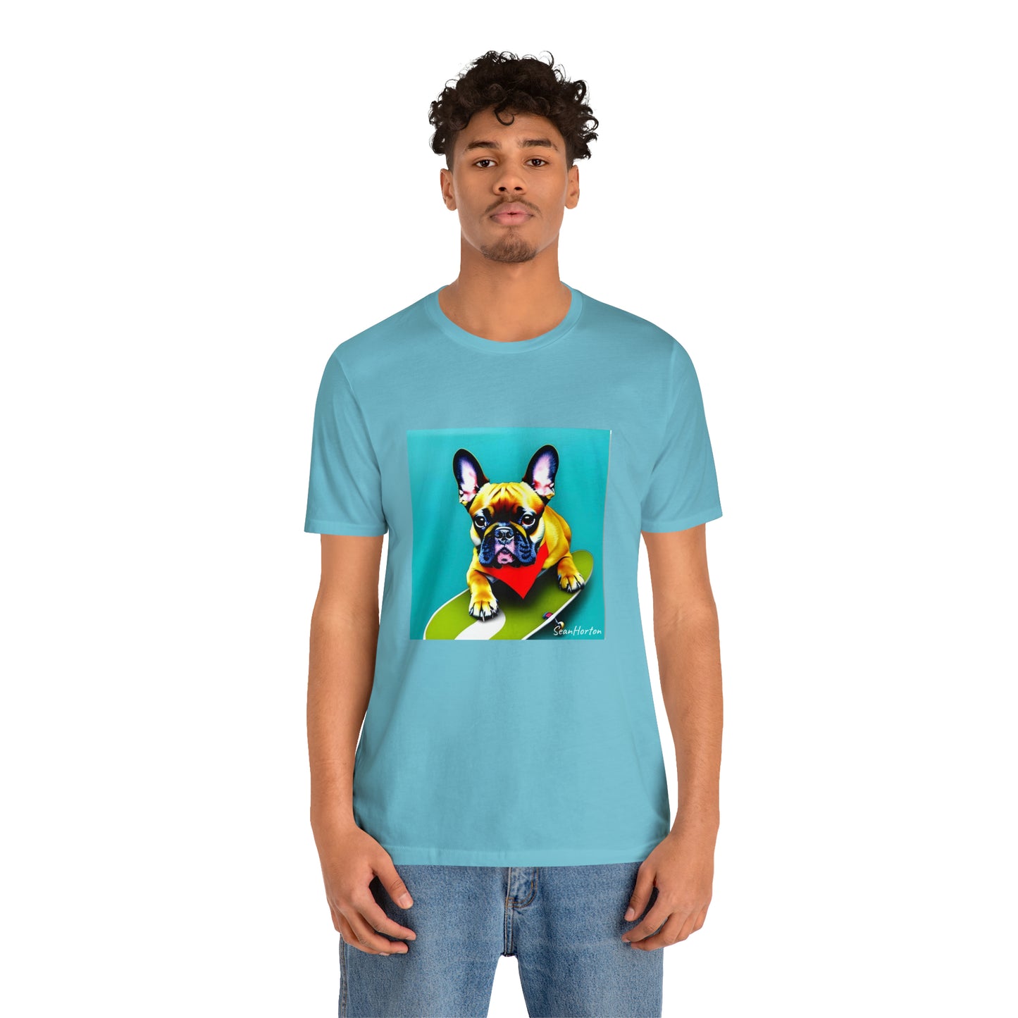 Frenchie on a Skateboard #2 Unisex Jersey Short Sleeve Tee