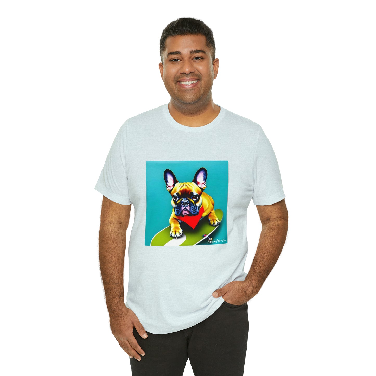 Frenchie on a Skateboard #2 Unisex Jersey Short Sleeve Tee