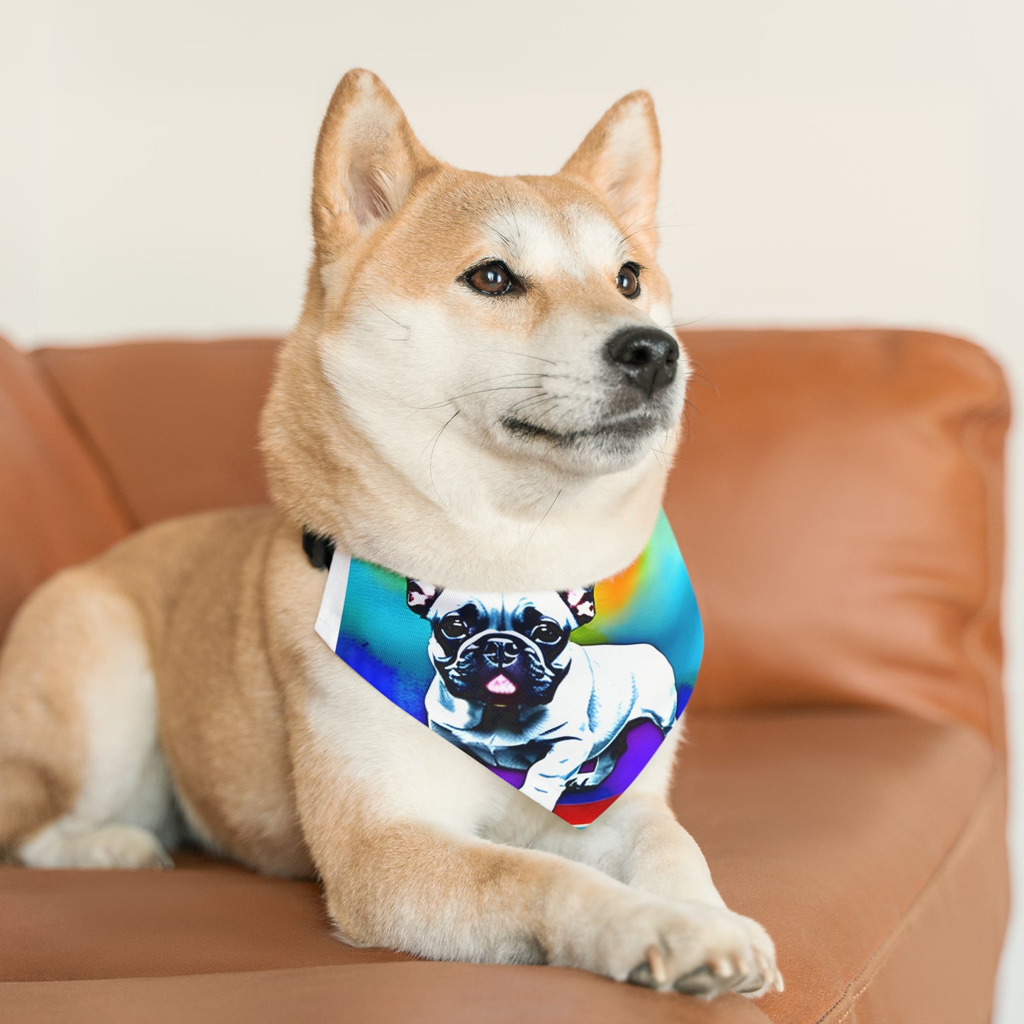 Frenchie on a Skateboard #3 Pet Bandana Collar