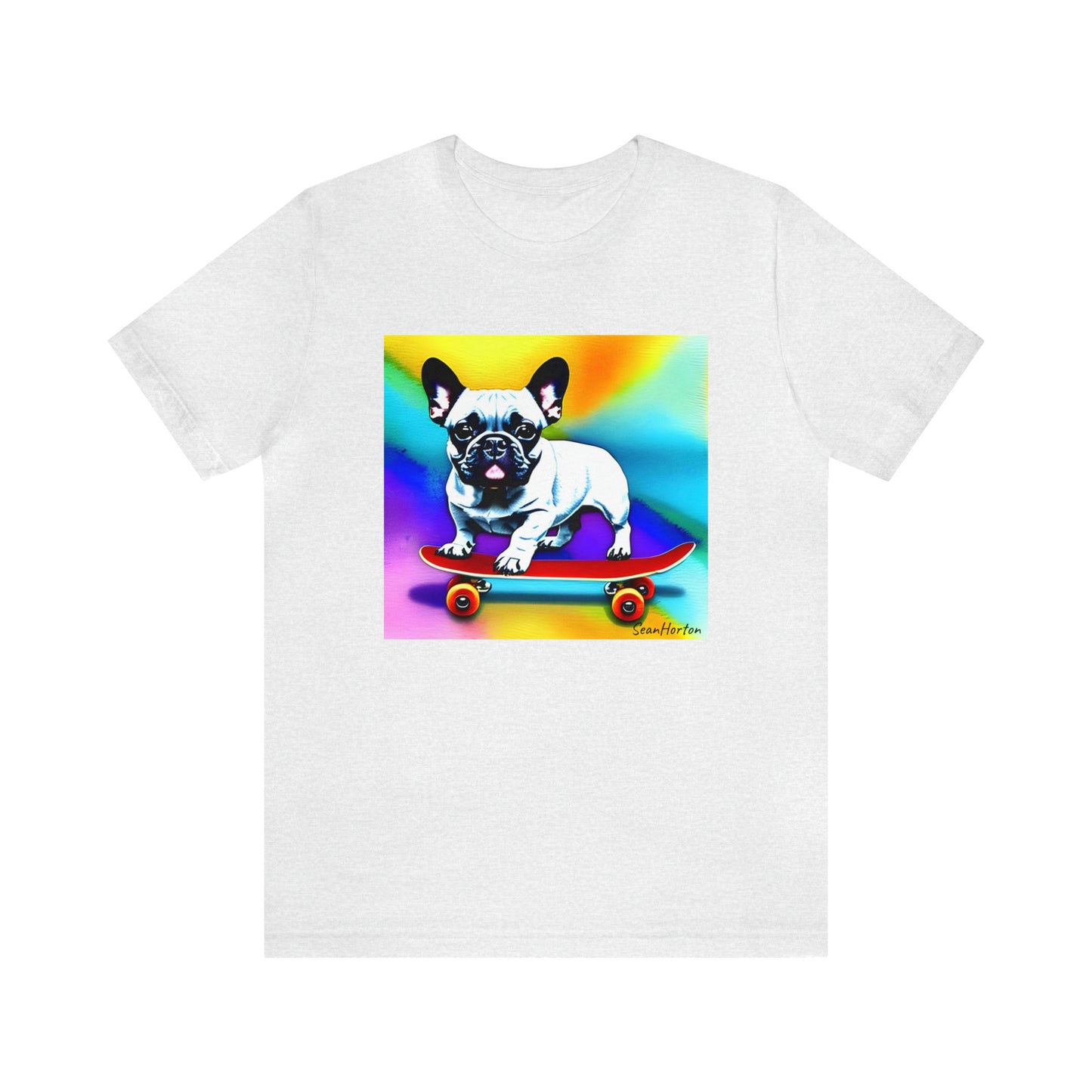 Frenchie on a Skateboard #3 Unisex Jersey Short Sleeve Tee