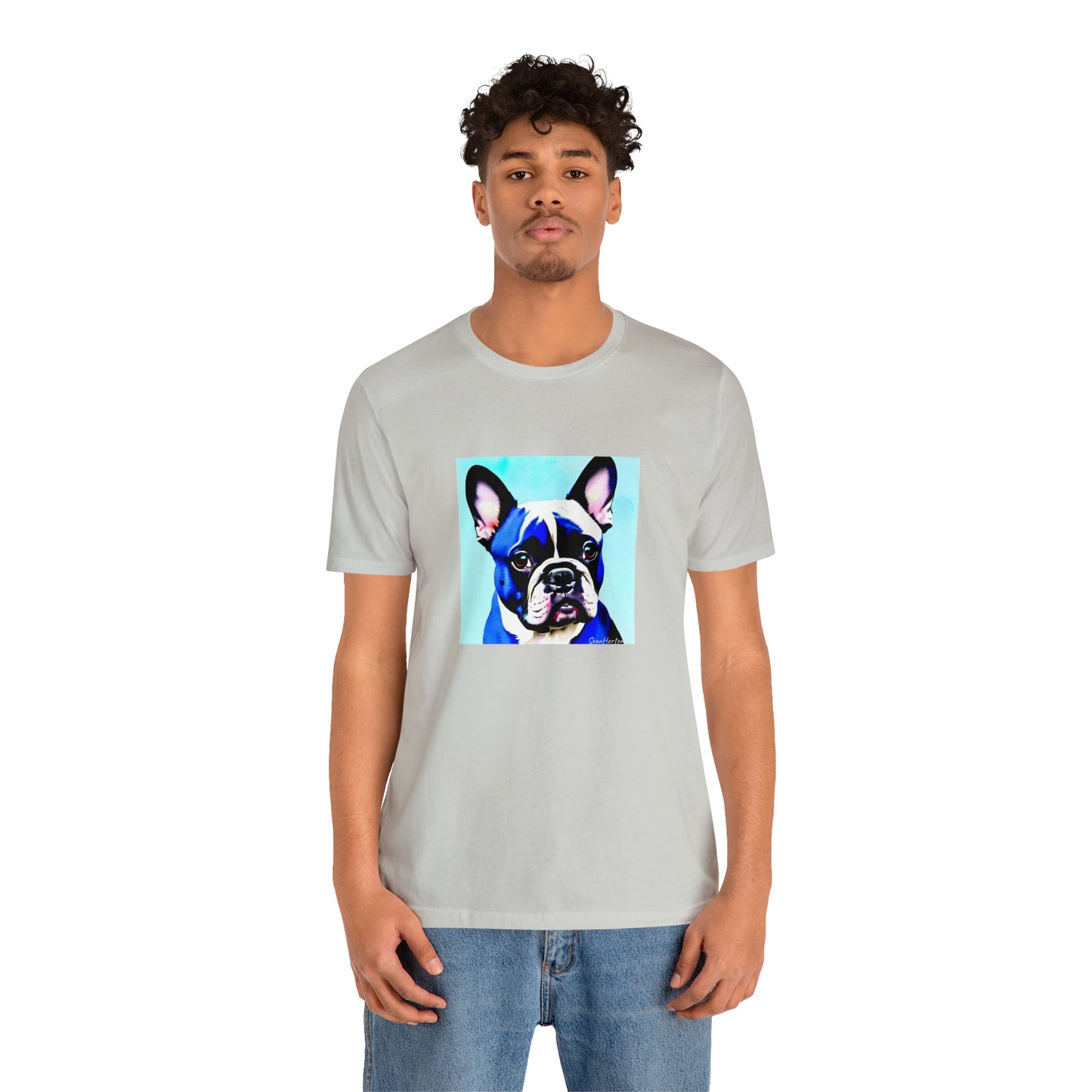 Blue Frenchie Unisex Jersey Short Sleeve Tee