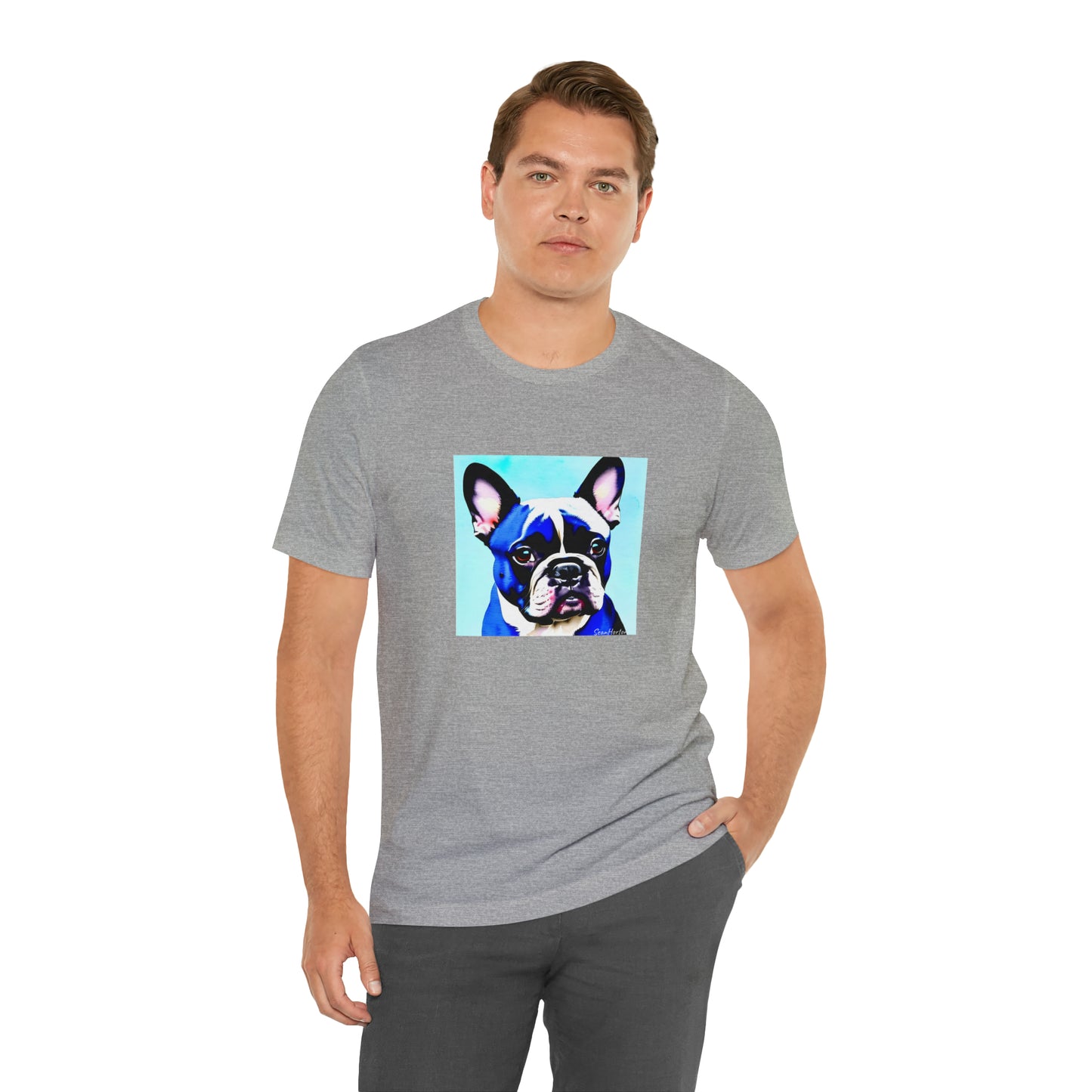Blue Frenchie Unisex Jersey Short Sleeve Tee