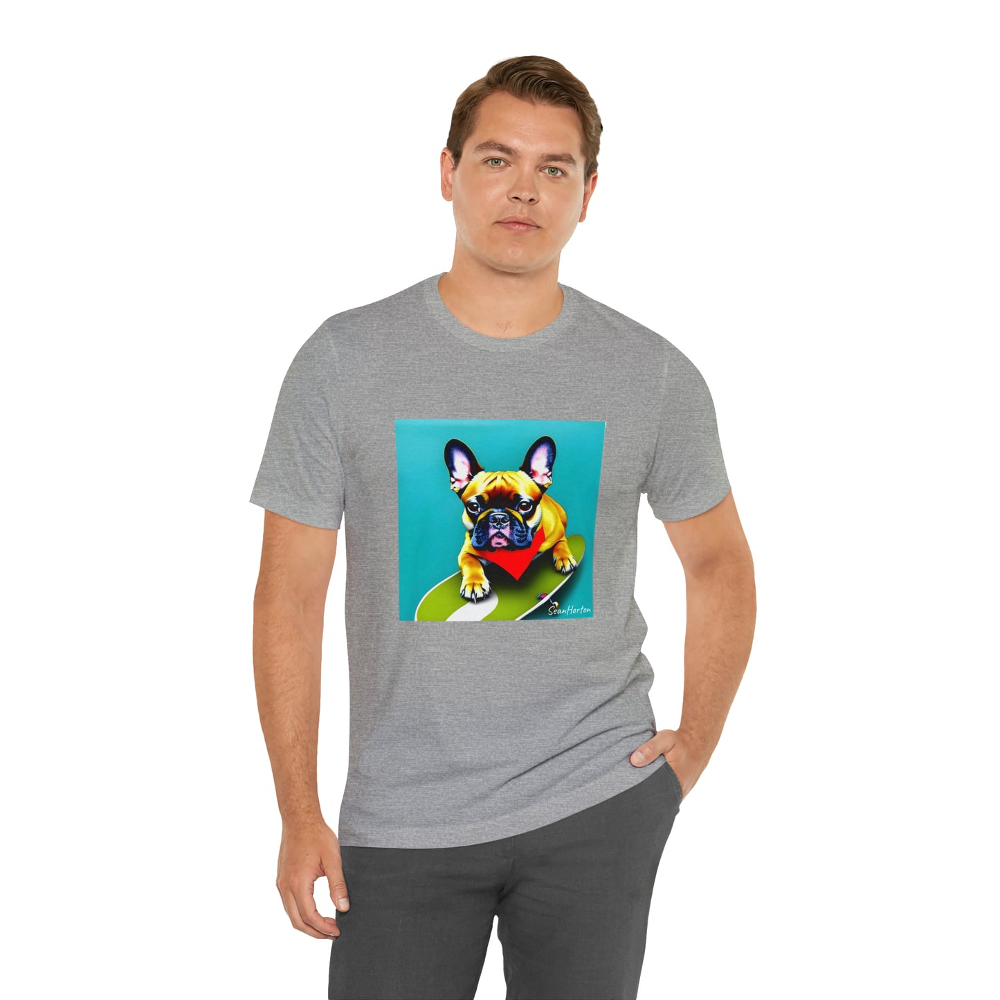 Frenchie on a Skateboard #2 Unisex Jersey Short Sleeve Tee