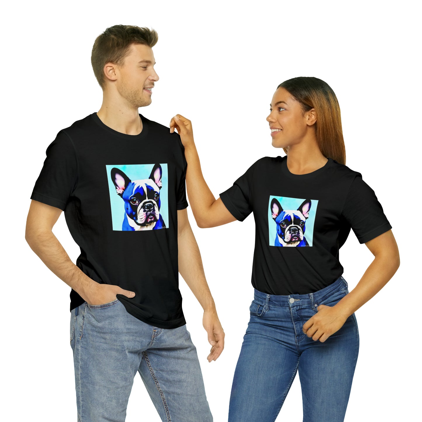 Blue Frenchie Unisex Jersey Short Sleeve Tee