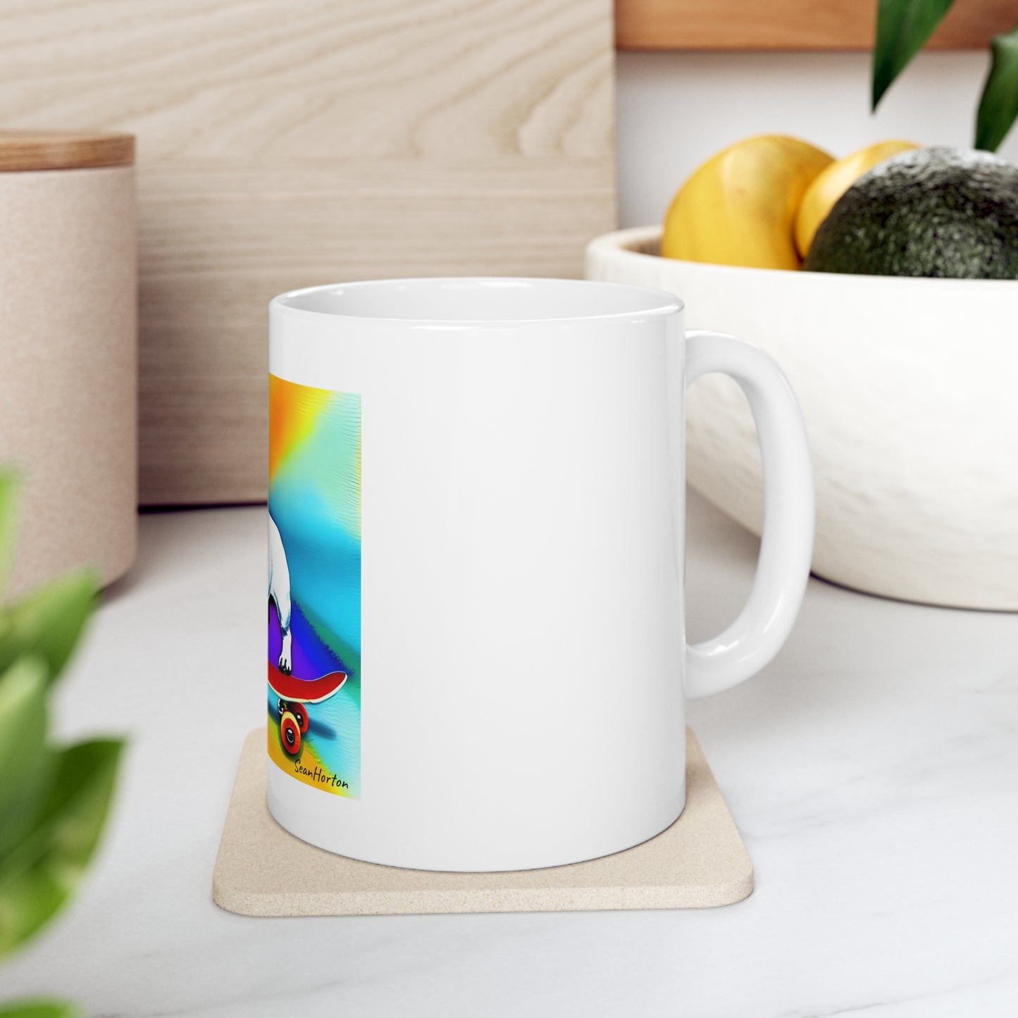Frenchie on a Skateboard #3 Ceramic Mug 11oz