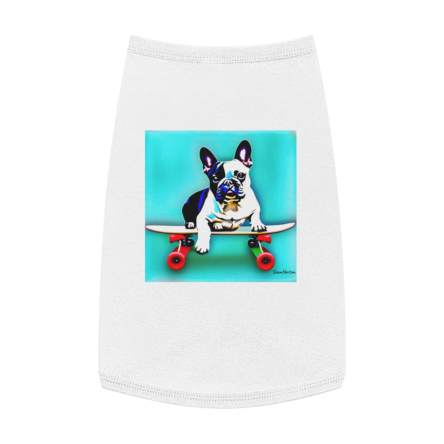 Frenchie on a Skateboard Pet Tank Top
