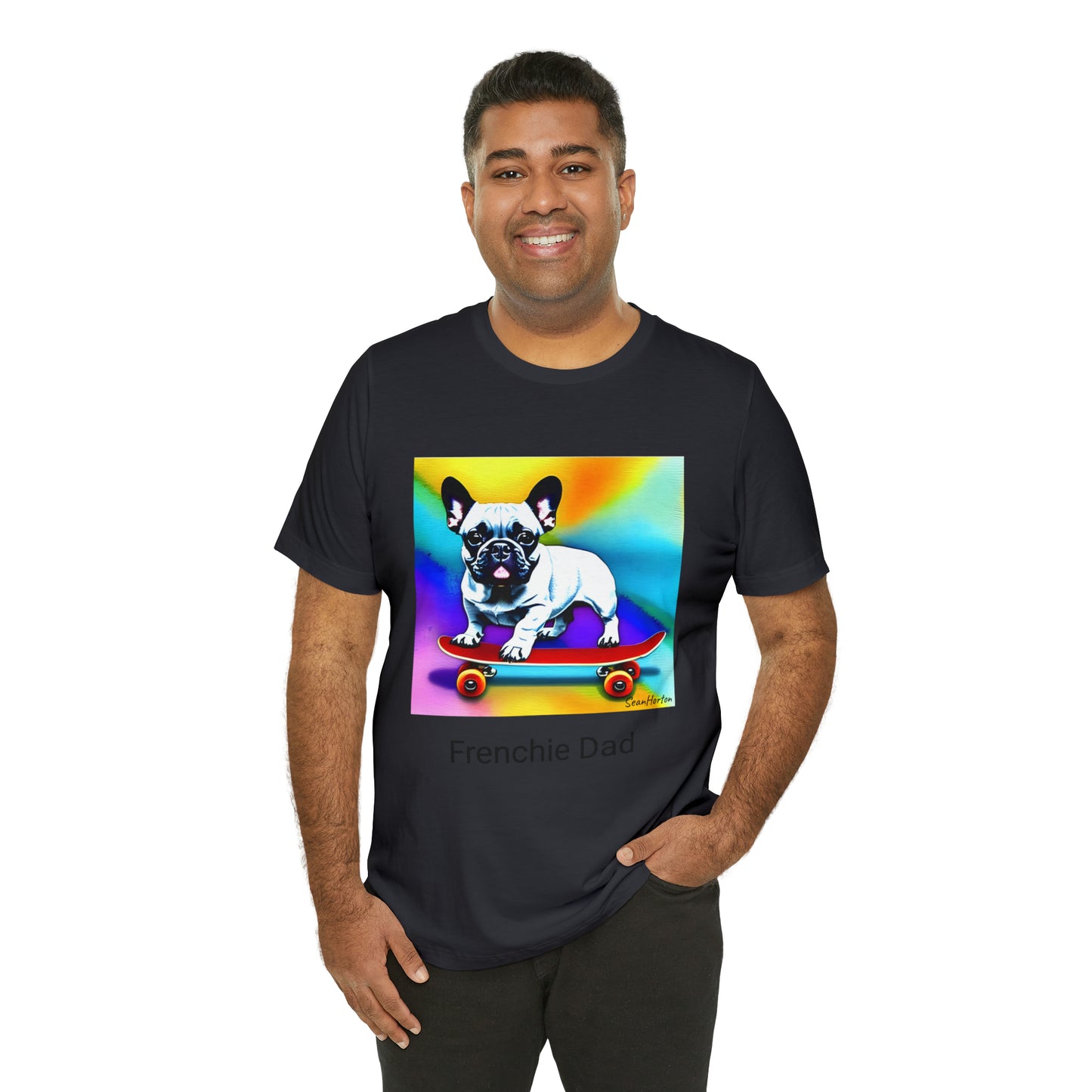 Frenchie on a Skateboard #3 Unisex Jersey Short Sleeve Tee
