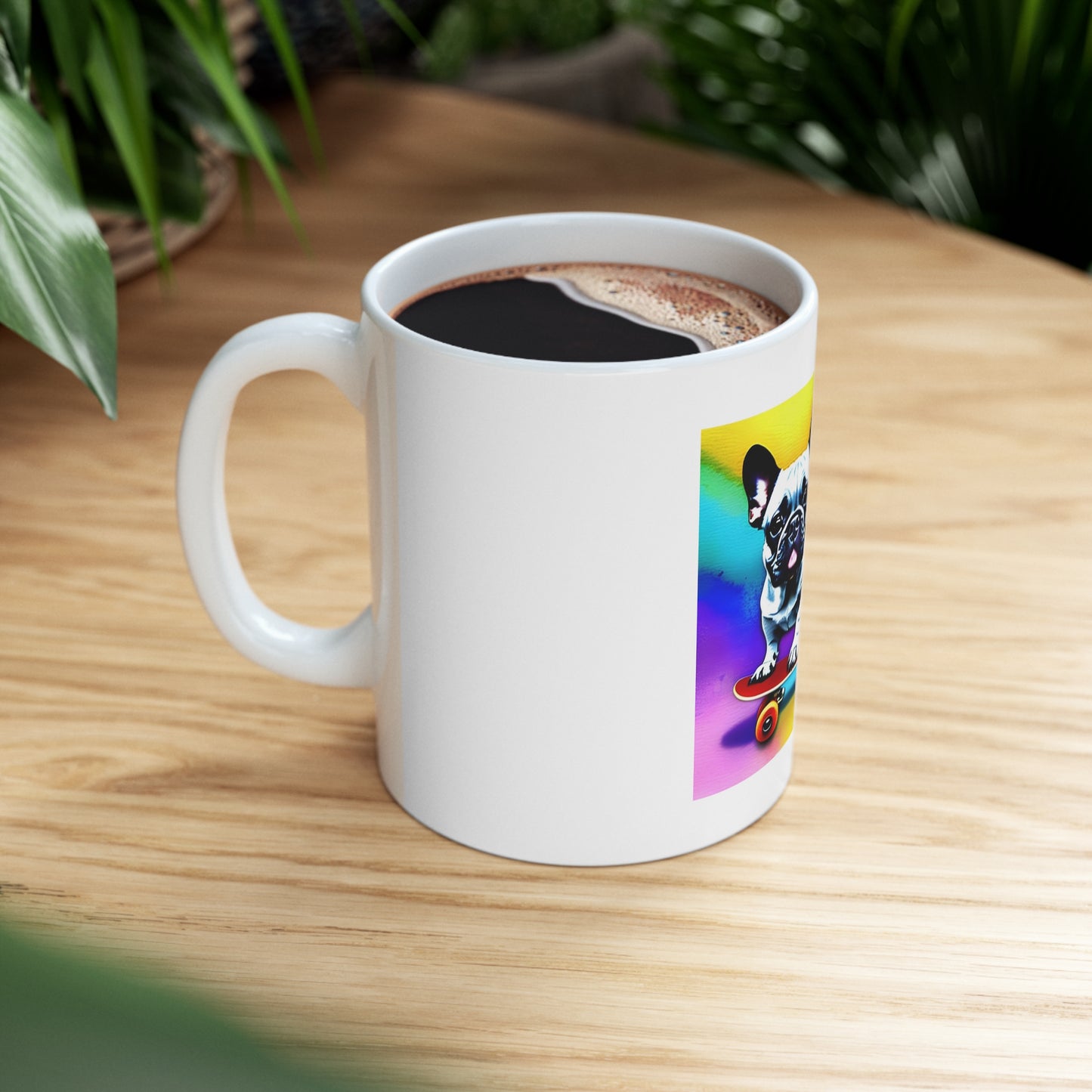 Frenchie on a Skateboard #3 Ceramic Mug 11oz