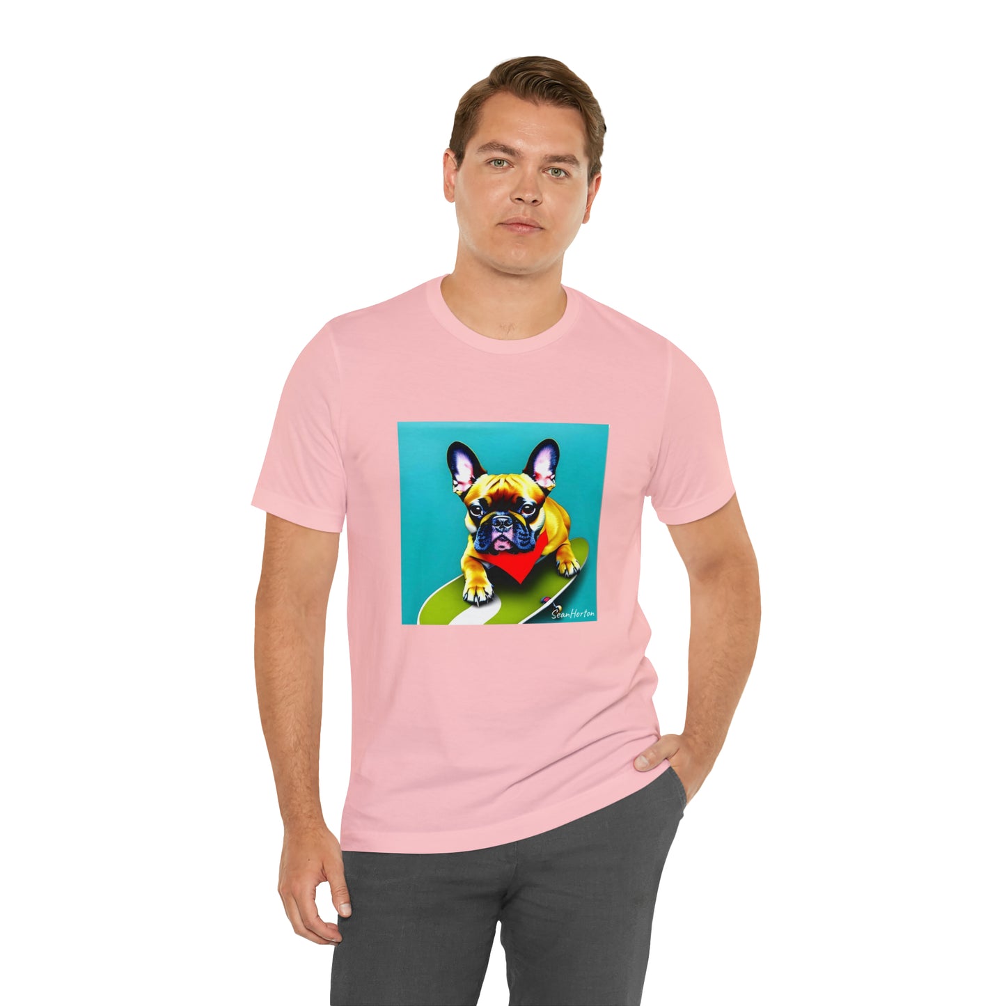 Frenchie on a Skateboard #2 Unisex Jersey Short Sleeve Tee
