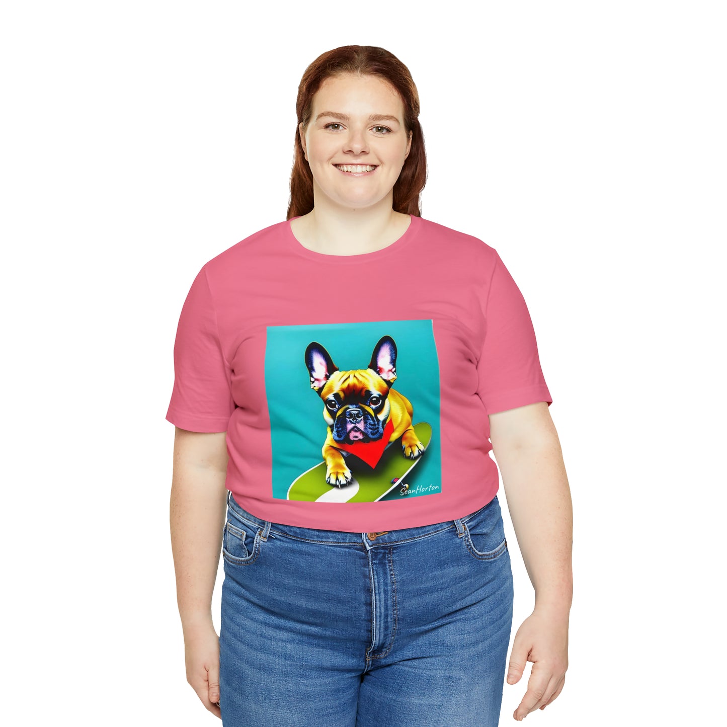 Frenchie on a Skateboard #2 Unisex Jersey Short Sleeve Tee