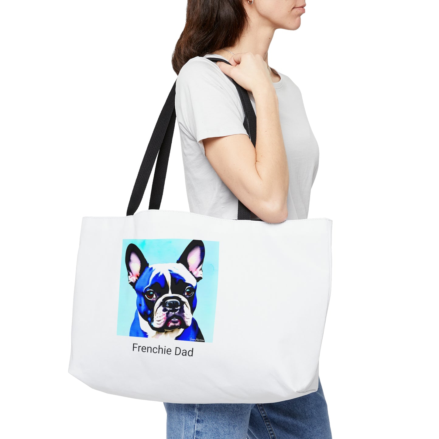 Blue Frenchie/Frenchie Dad Weekender Tote Bag