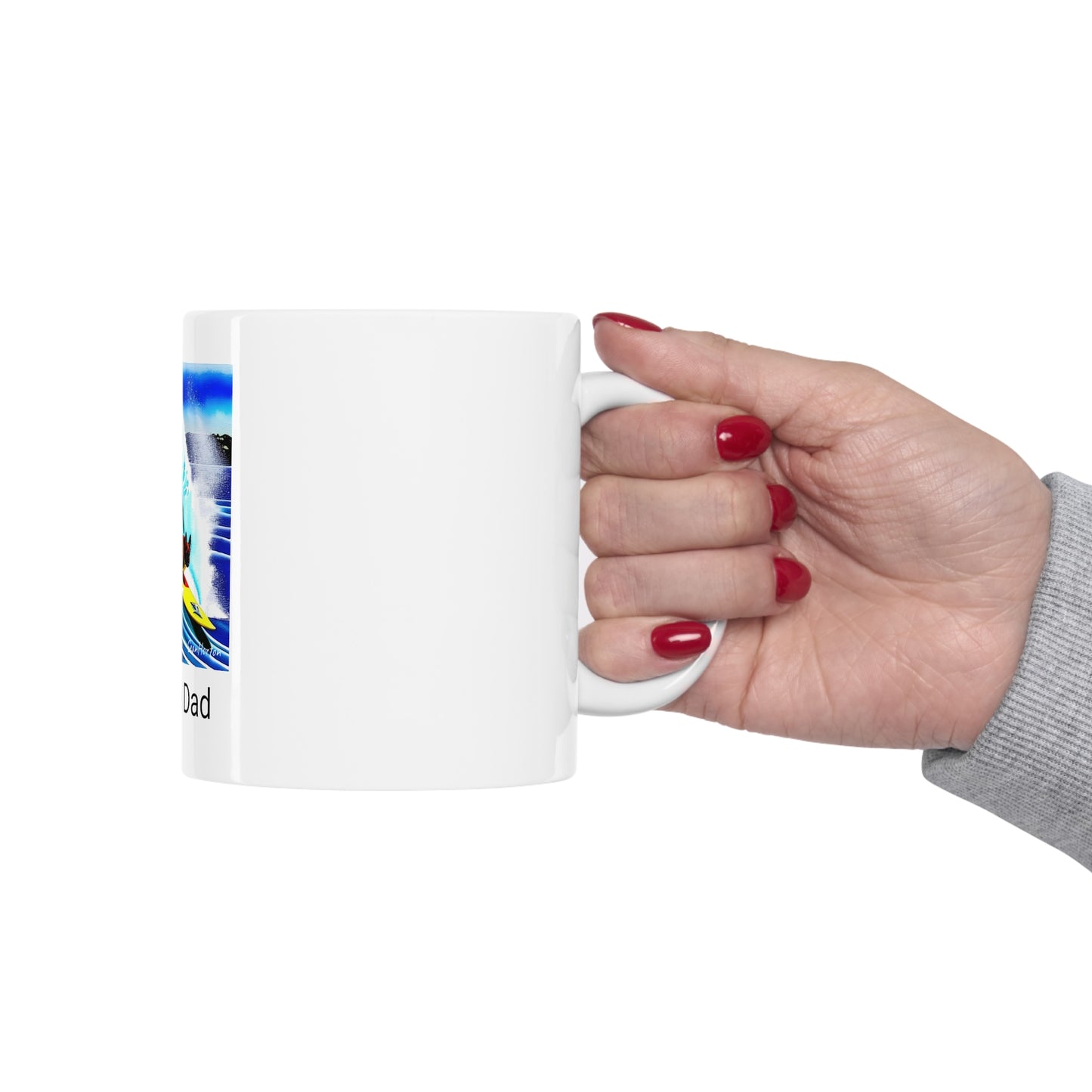 Surfing Frenchie/Frenchie Dad Ceramic Mug 11oz