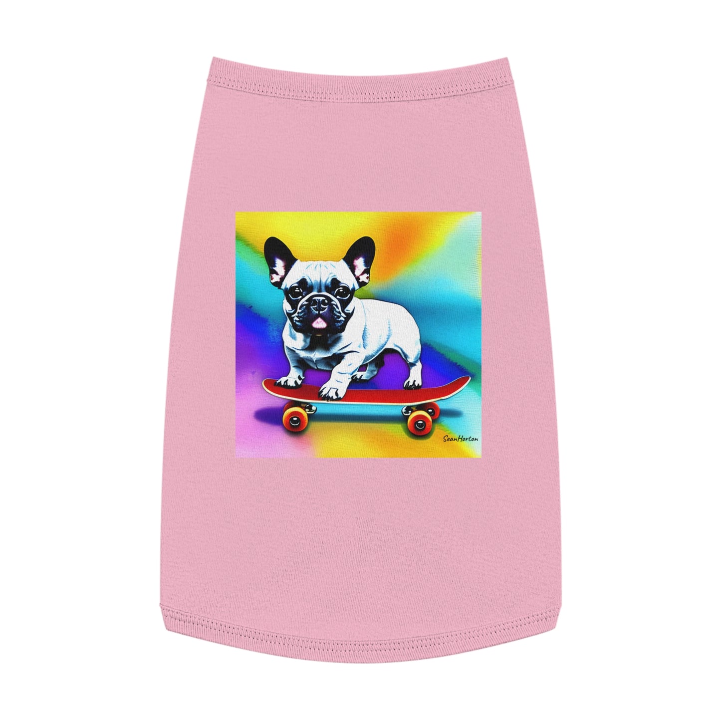 Frenchie on a Skateboard #3 Pet Tank Top