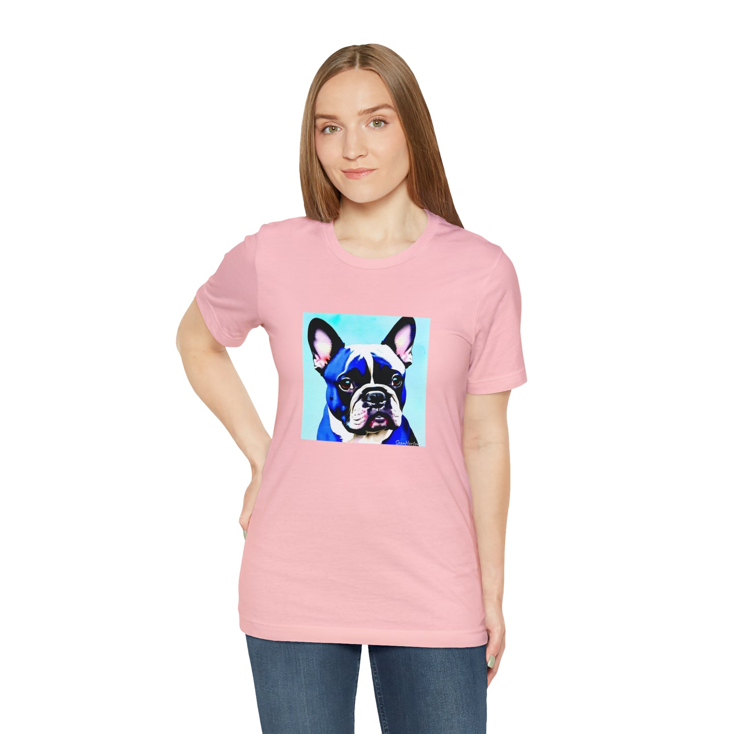 Blue Frenchie Unisex Jersey Short Sleeve Tee