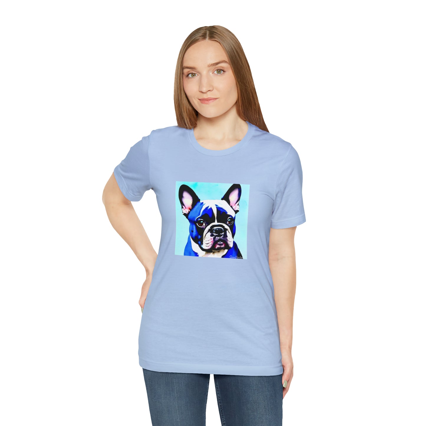 Blue Frenchie Unisex Jersey Short Sleeve Tee