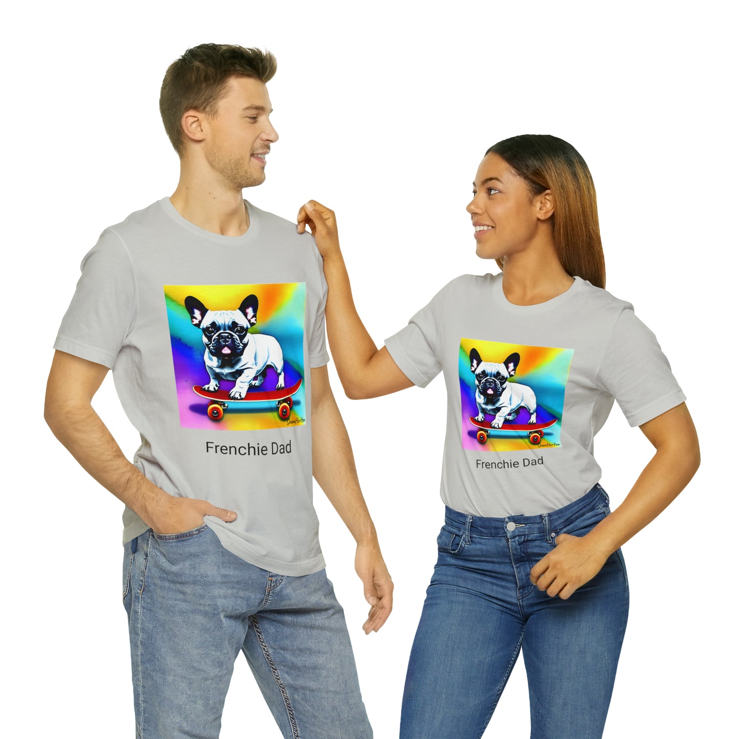 Frenchie on a Skateboard #3 Unisex Jersey Short Sleeve Tee