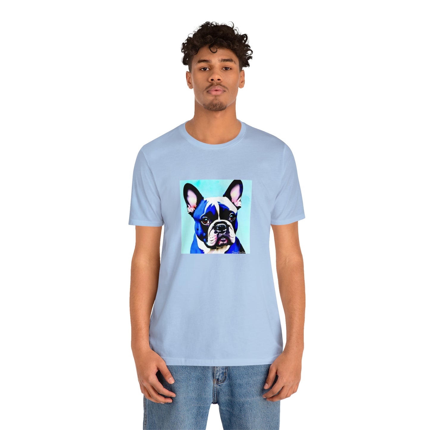 Blue Frenchie Unisex Jersey Short Sleeve Tee