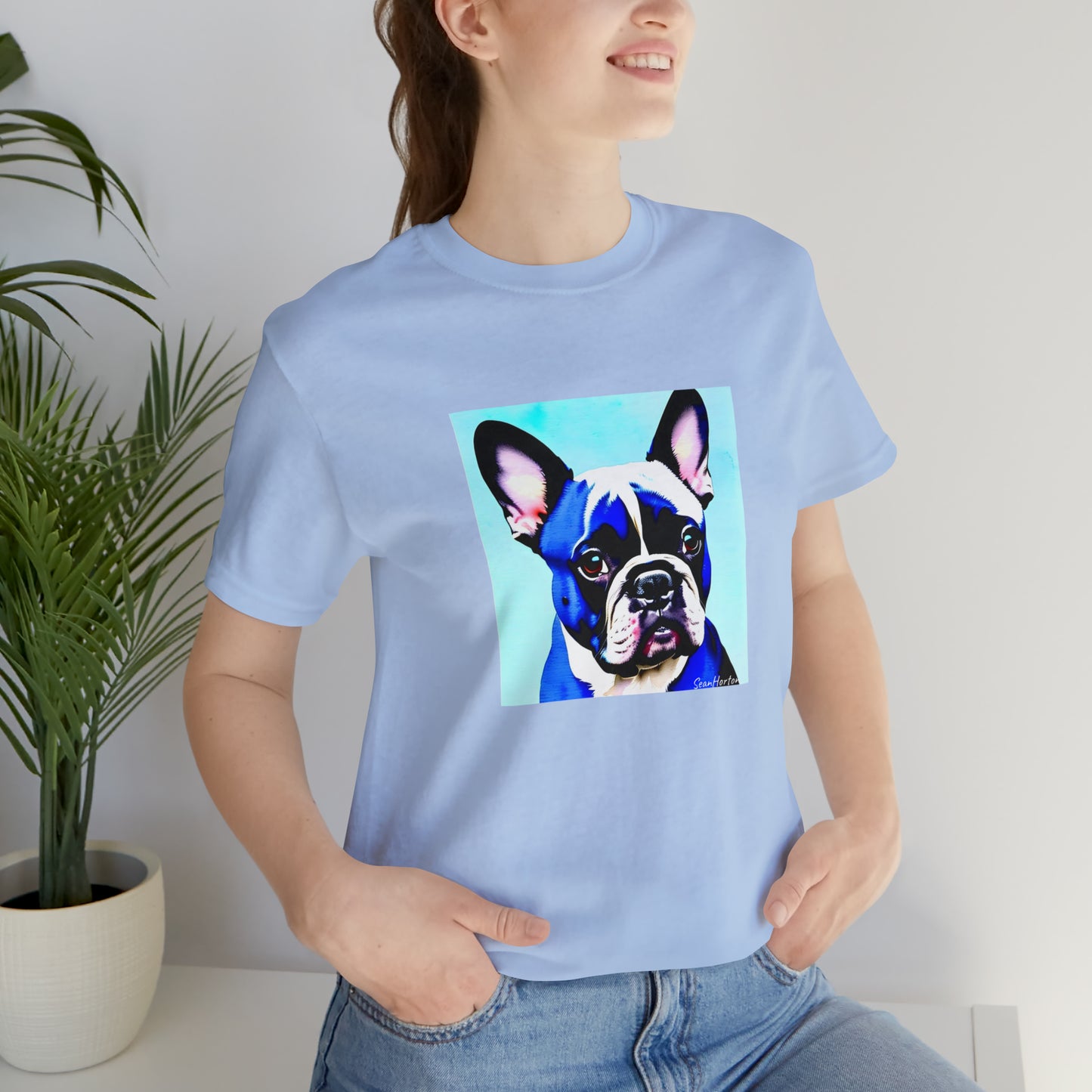 Blue Frenchie Unisex Jersey Short Sleeve Tee