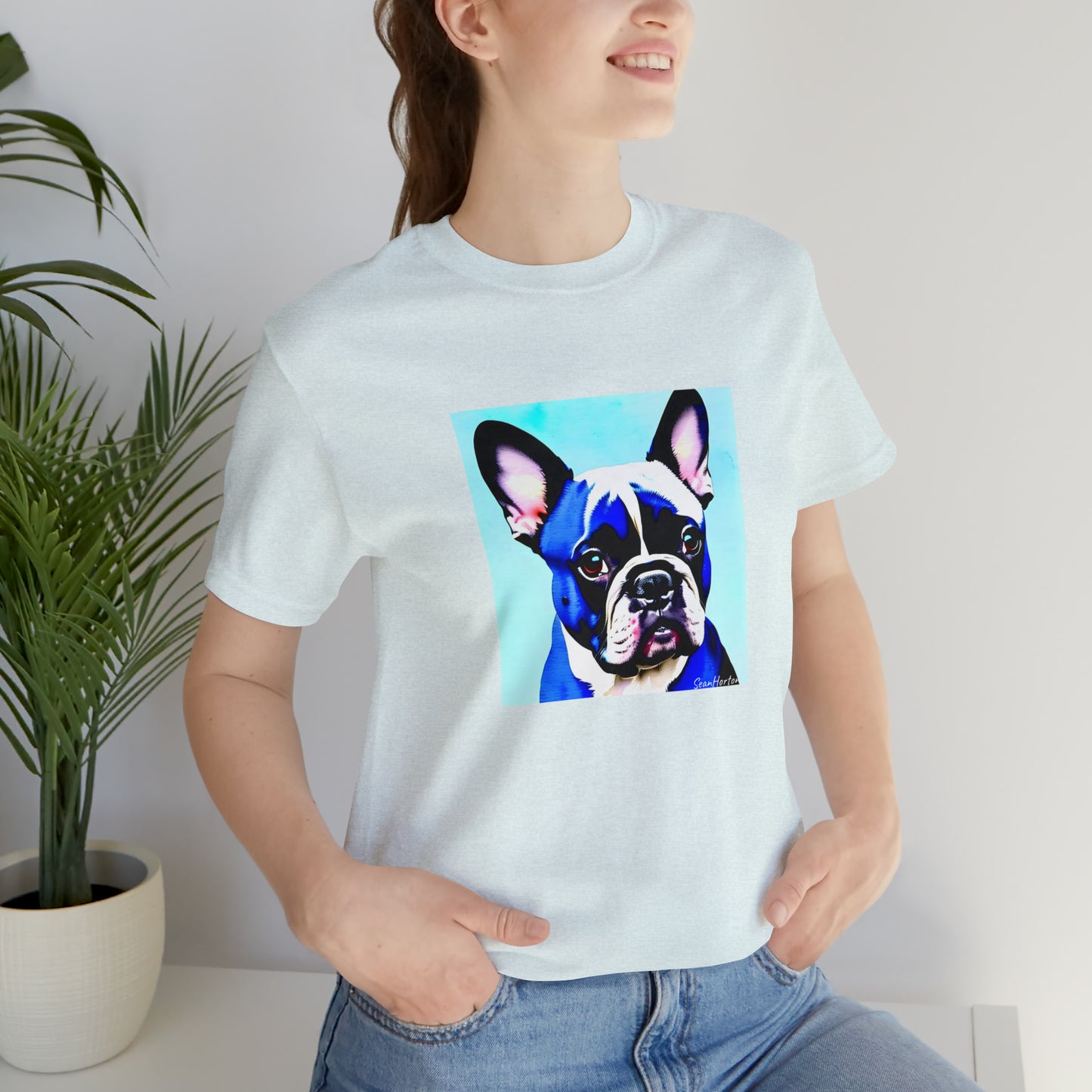 Blue Frenchie Unisex Jersey Short Sleeve Tee