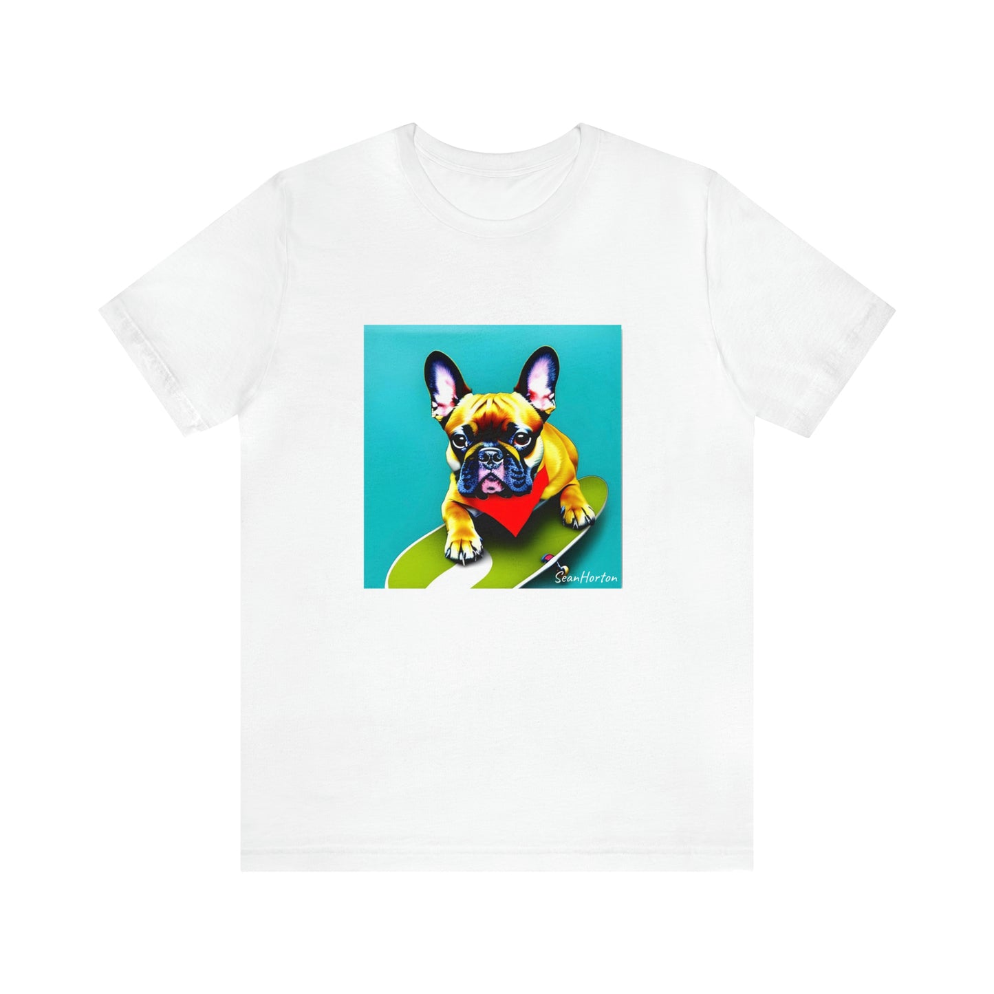 Frenchie on a Skateboard #2 Unisex Jersey Short Sleeve Tee