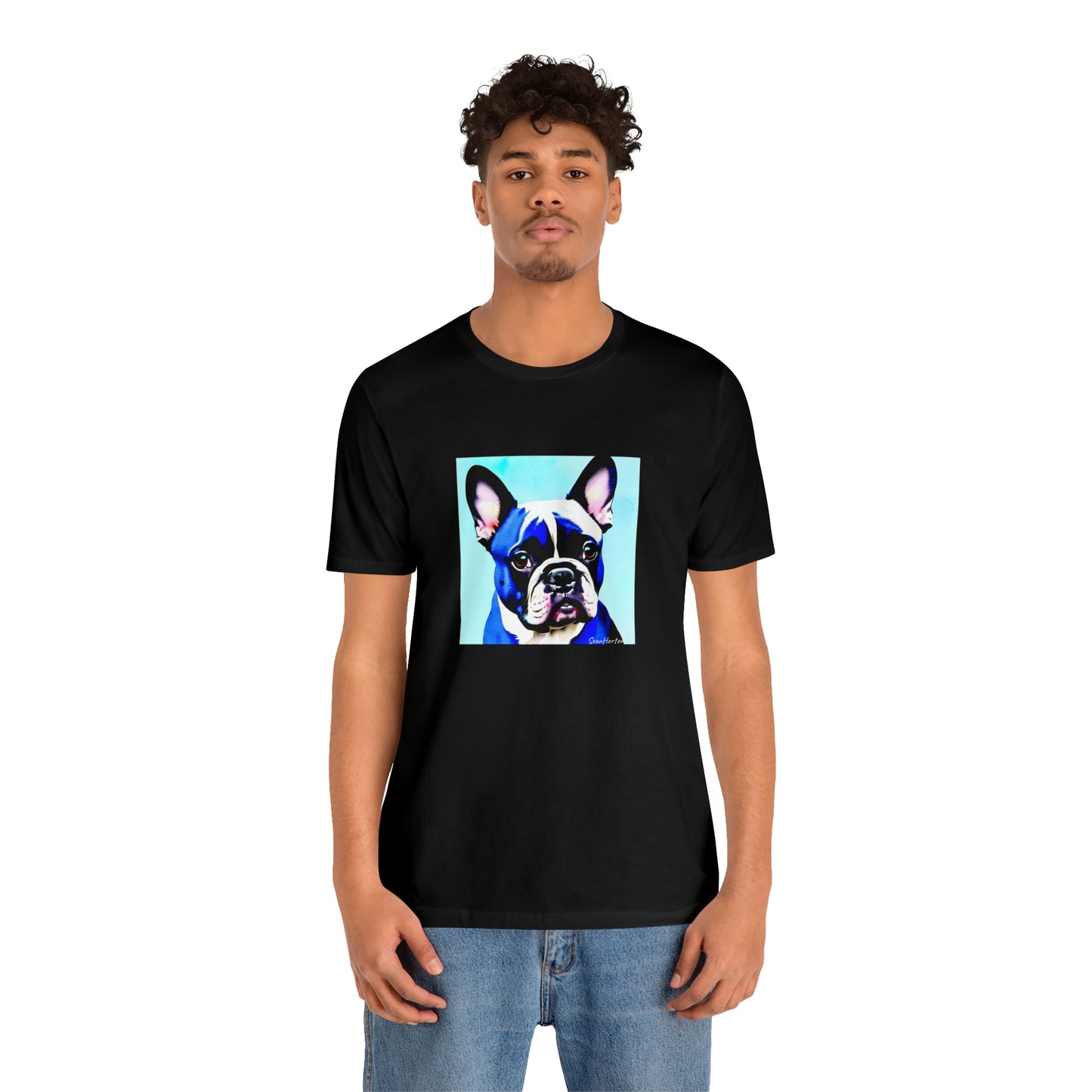 Blue Frenchie Unisex Jersey Short Sleeve Tee