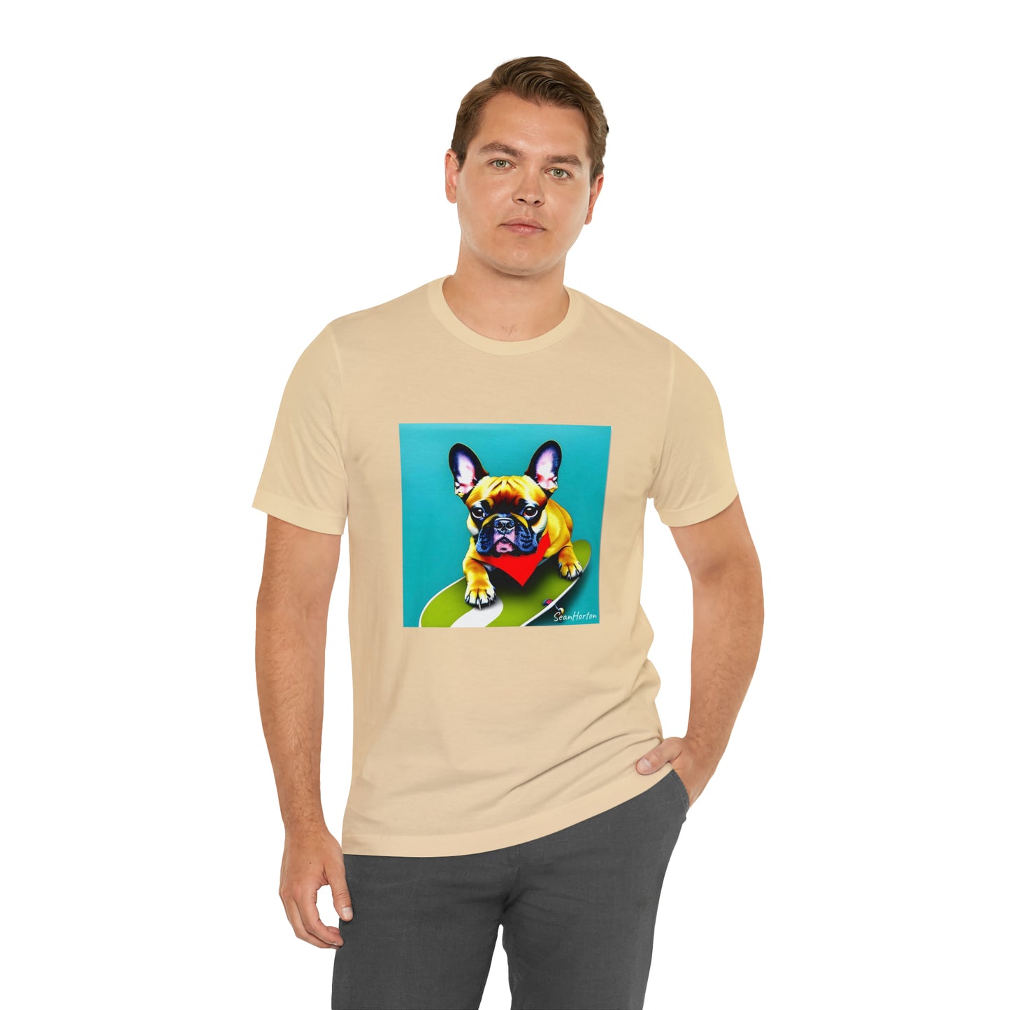 Frenchie on a Skateboard #2 Unisex Jersey Short Sleeve Tee