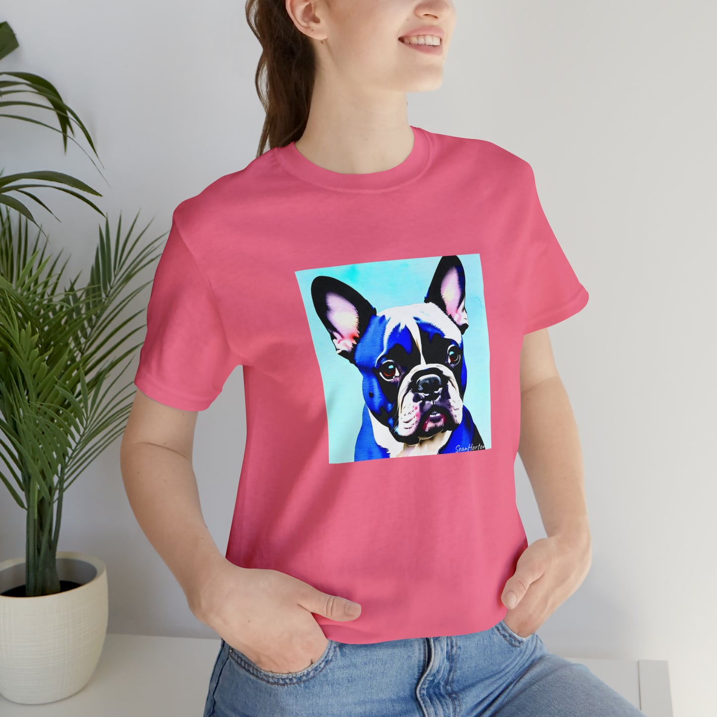Blue Frenchie Unisex Jersey Short Sleeve Tee