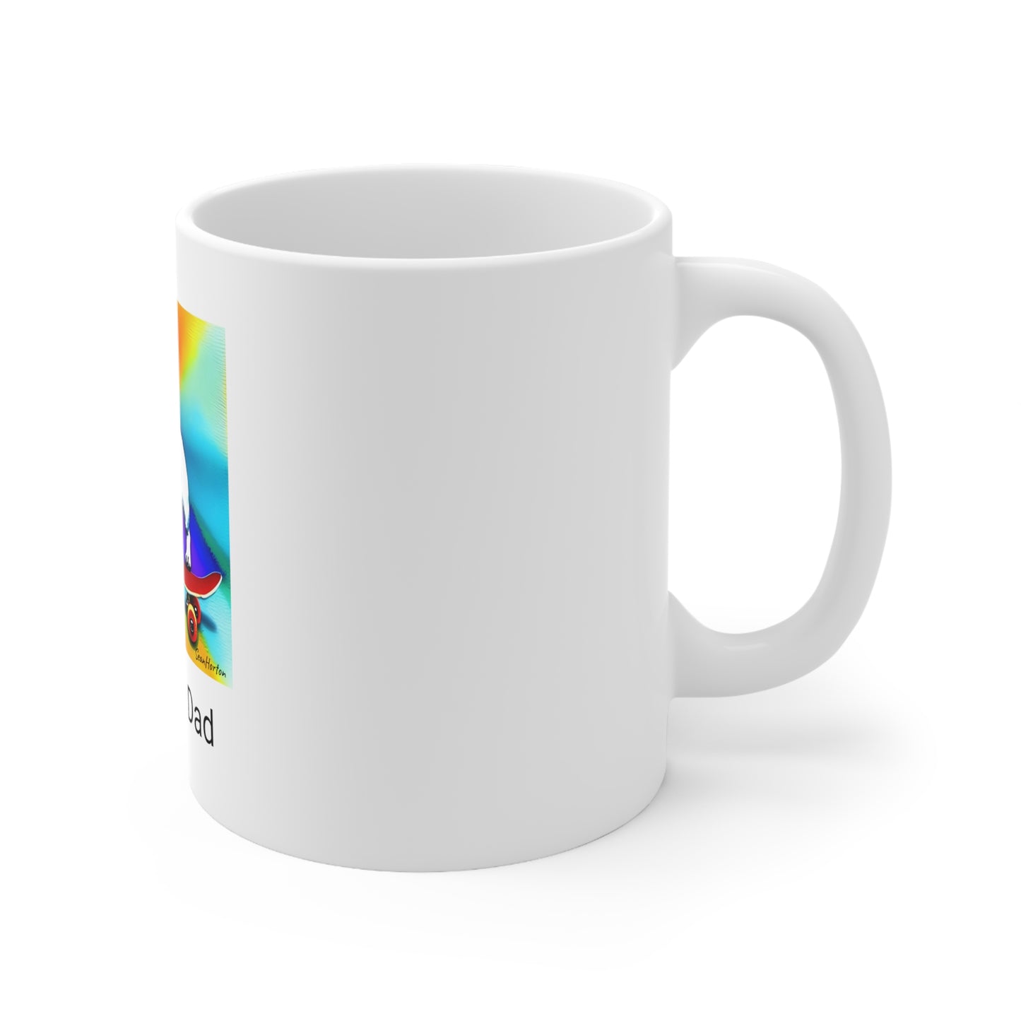 Frenchie on a Skateboard #3/Frenchie Dad Ceramic Mug 11oz