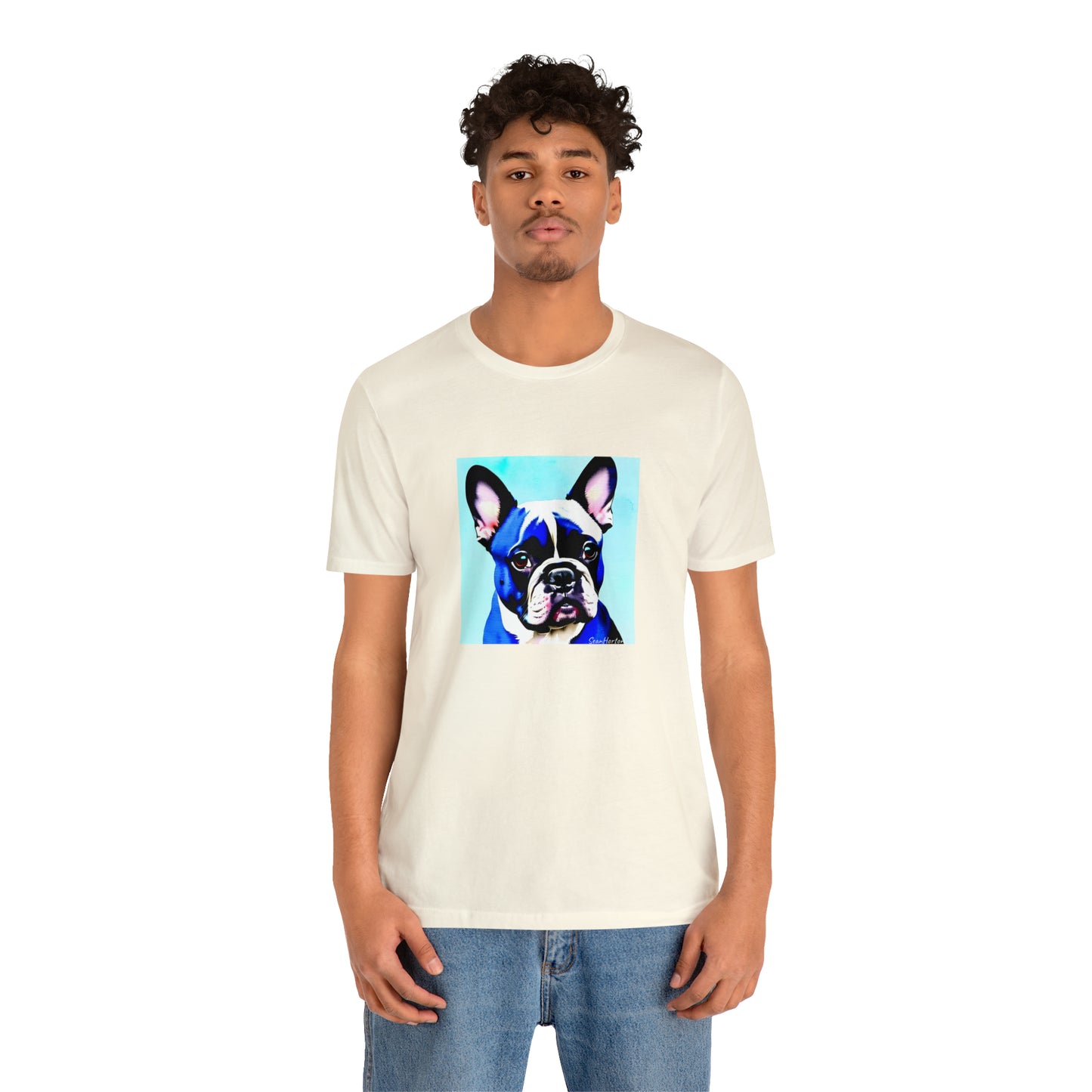 Blue Frenchie Unisex Jersey Short Sleeve Tee