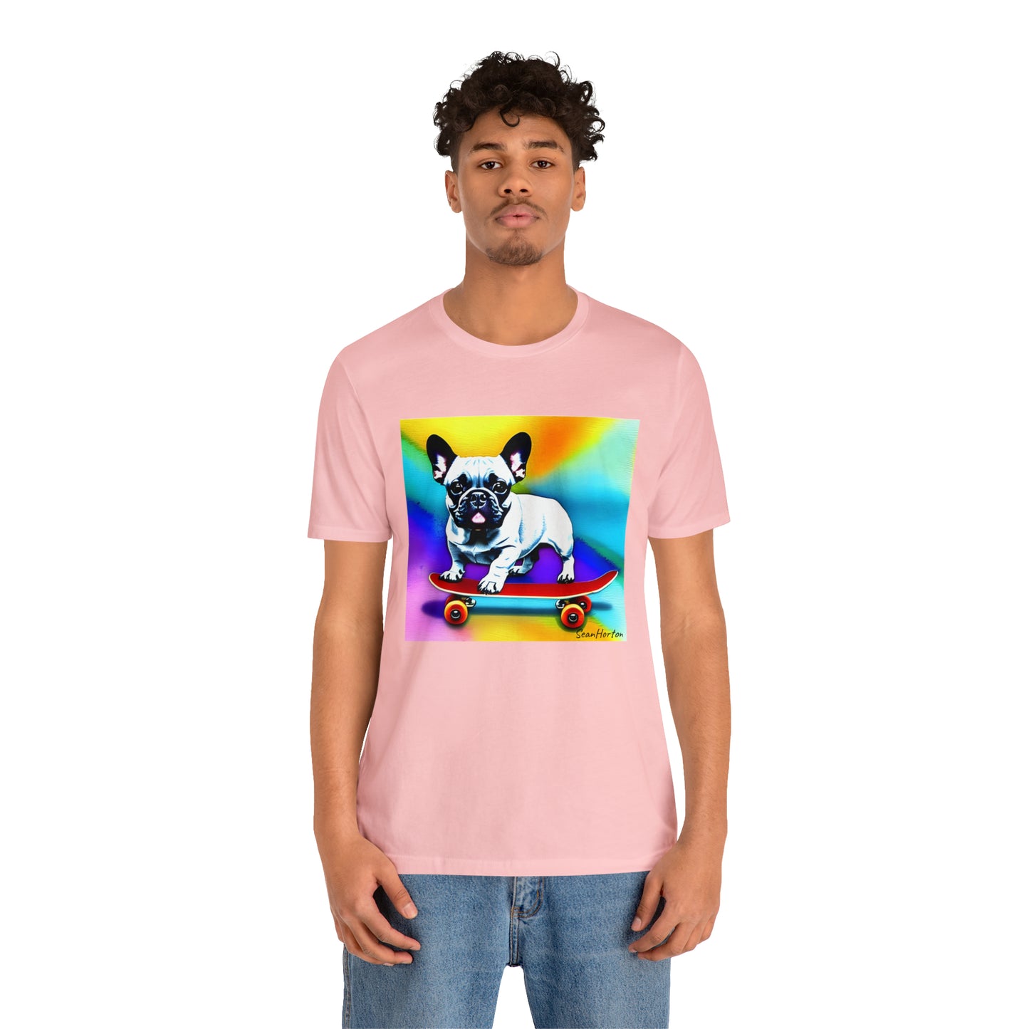 Frenchie on a Skateboard #3 Unisex Jersey Short Sleeve Tee