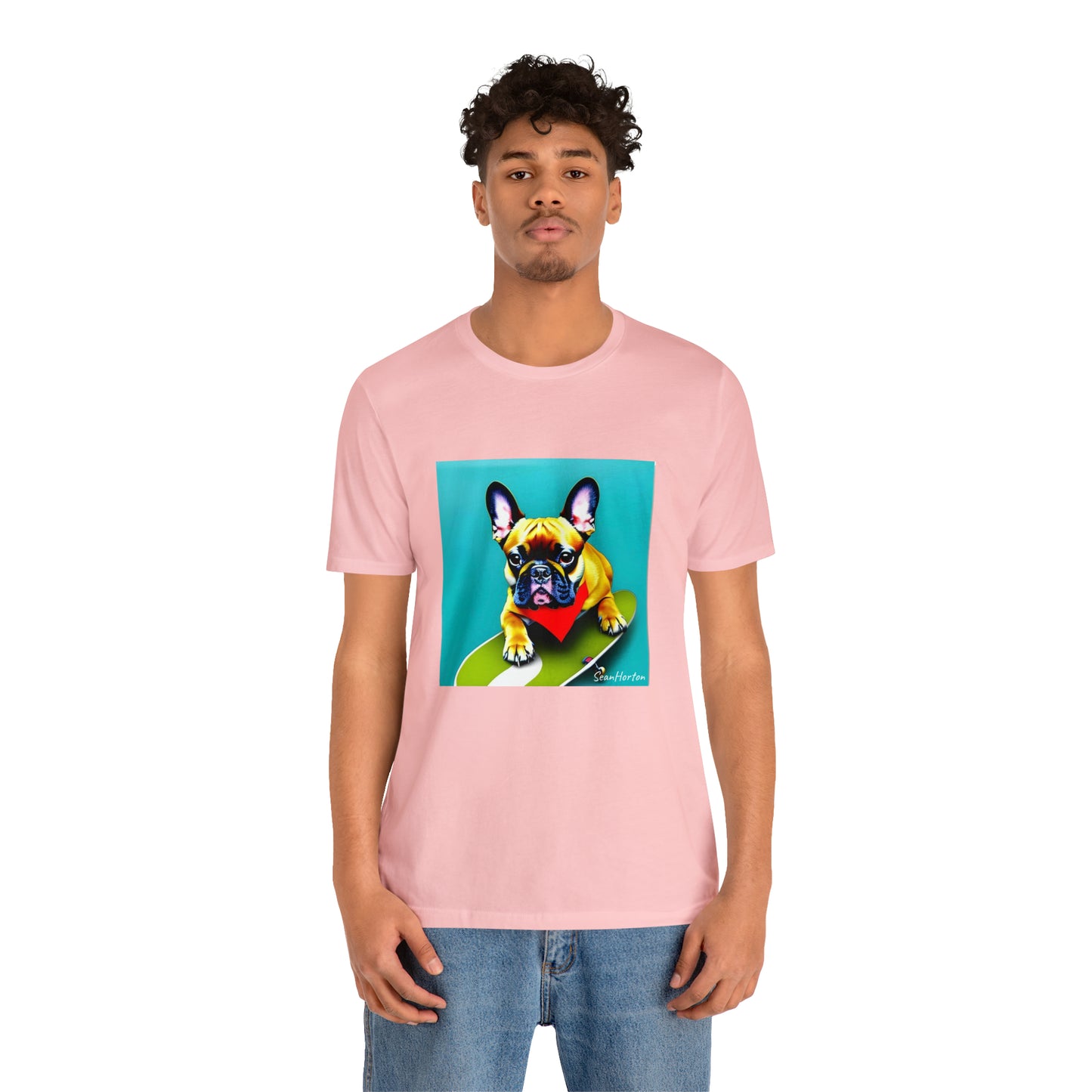 Frenchie on a Skateboard #2 Unisex Jersey Short Sleeve Tee