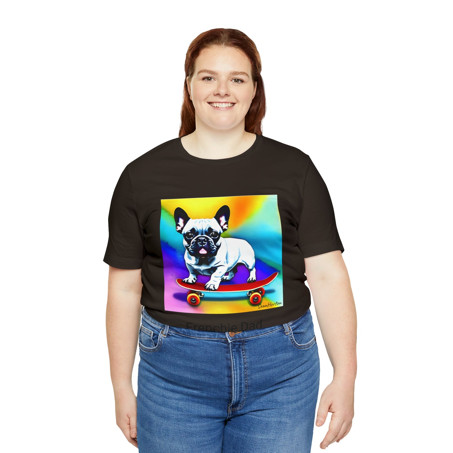 Frenchie on a Skateboard #3 Unisex Jersey Short Sleeve Tee