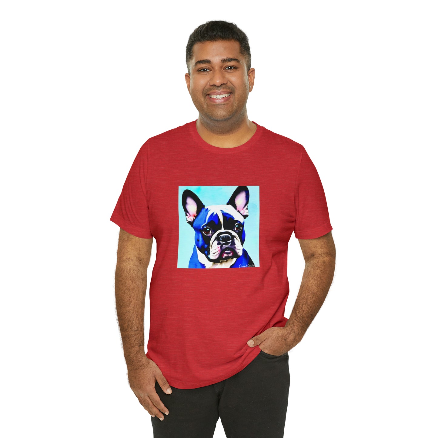 Blue Frenchie Unisex Jersey Short Sleeve Tee