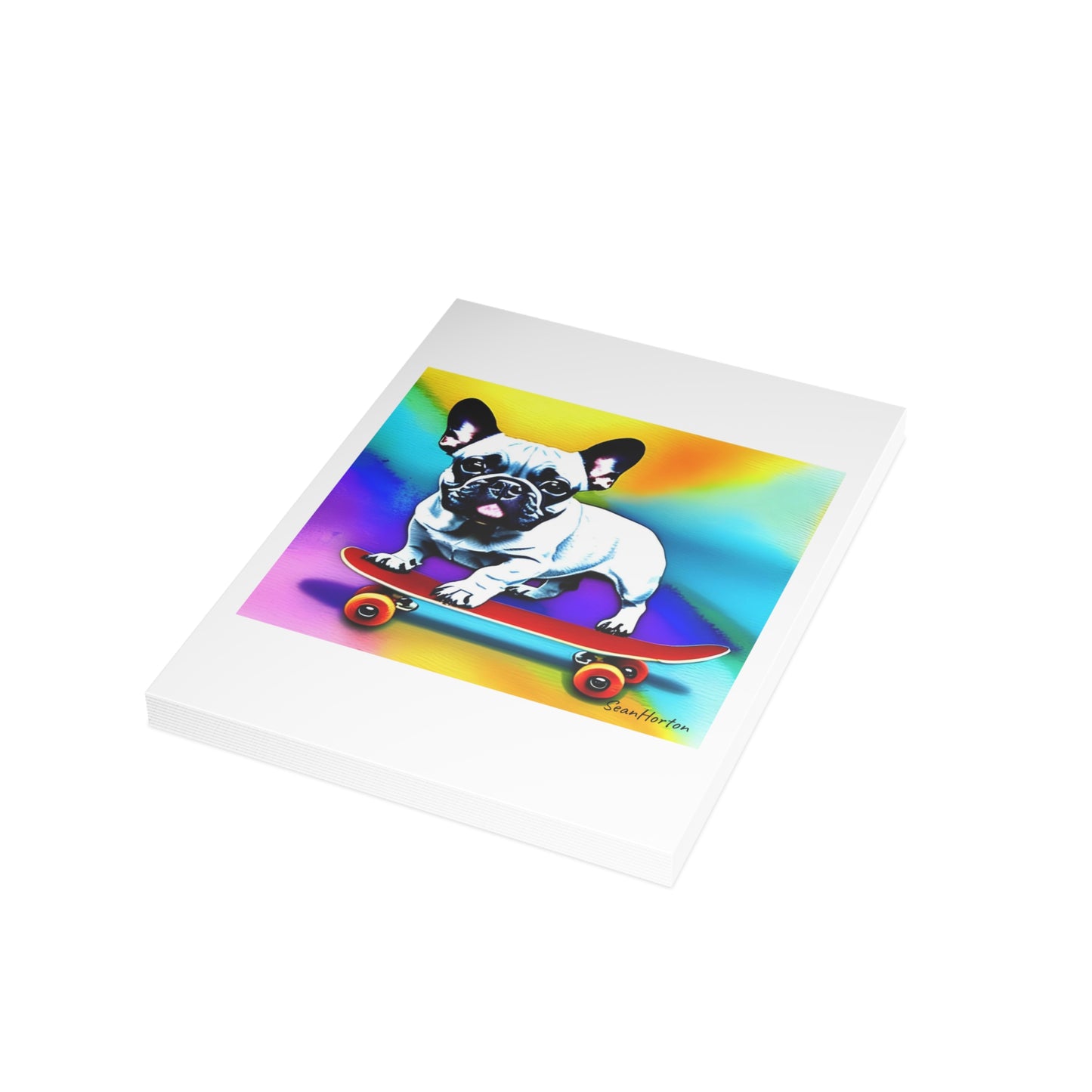 Frenchie on a Skateboard #3 Postcard Bundles (envelopes included)