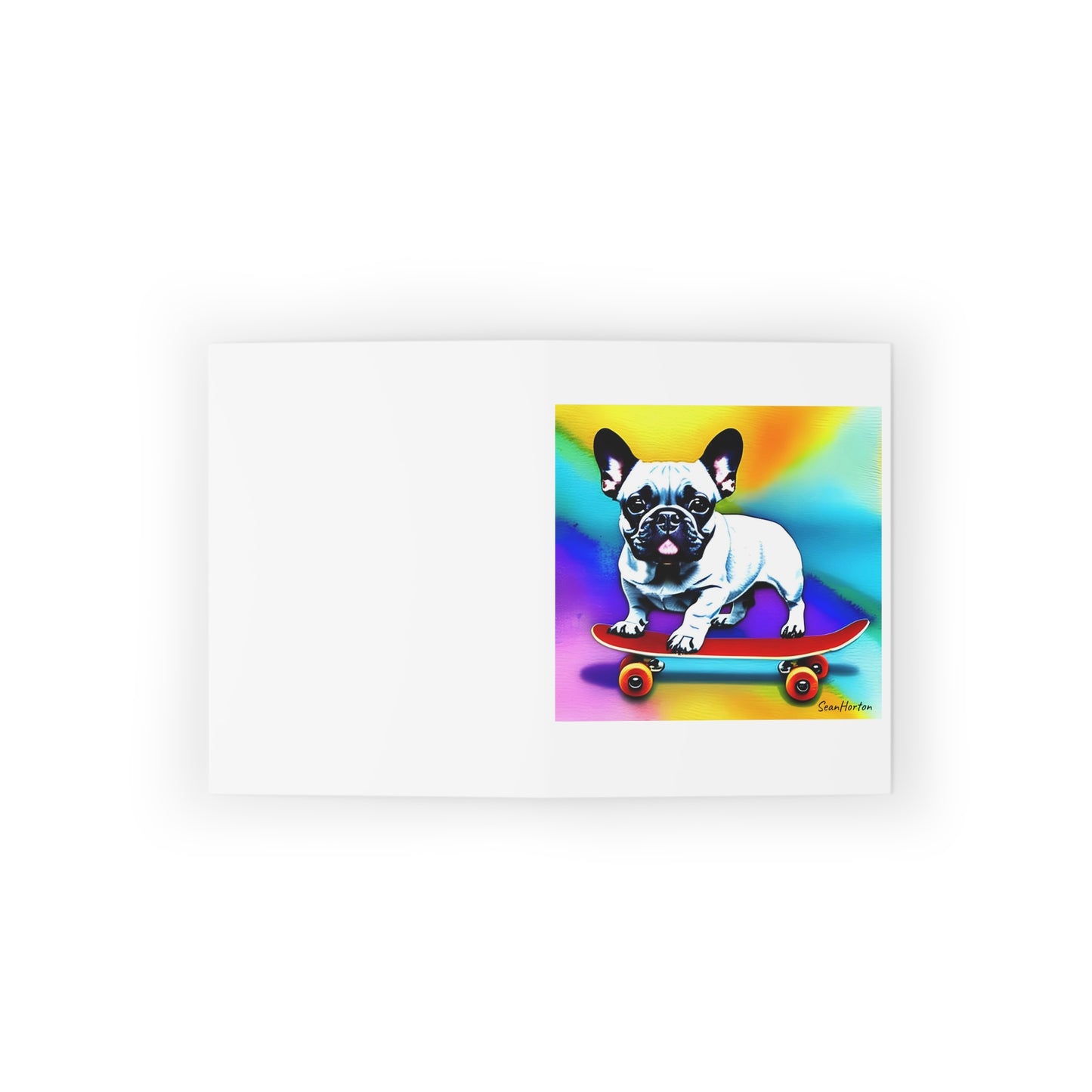 Frenchie on a Skateboard #3 Greeting cards (8, 16, and 24 pcs)