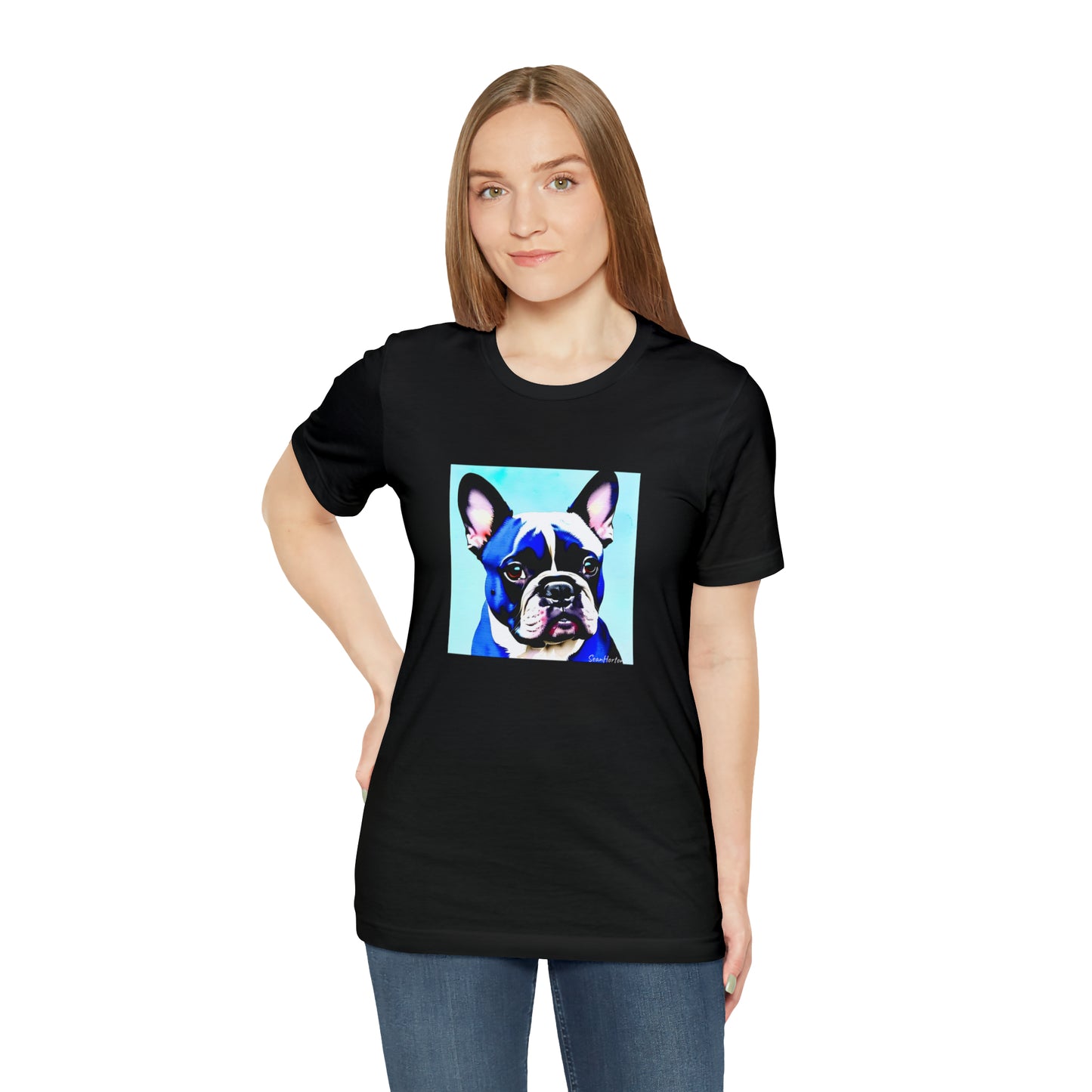 Blue Frenchie Unisex Jersey Short Sleeve Tee