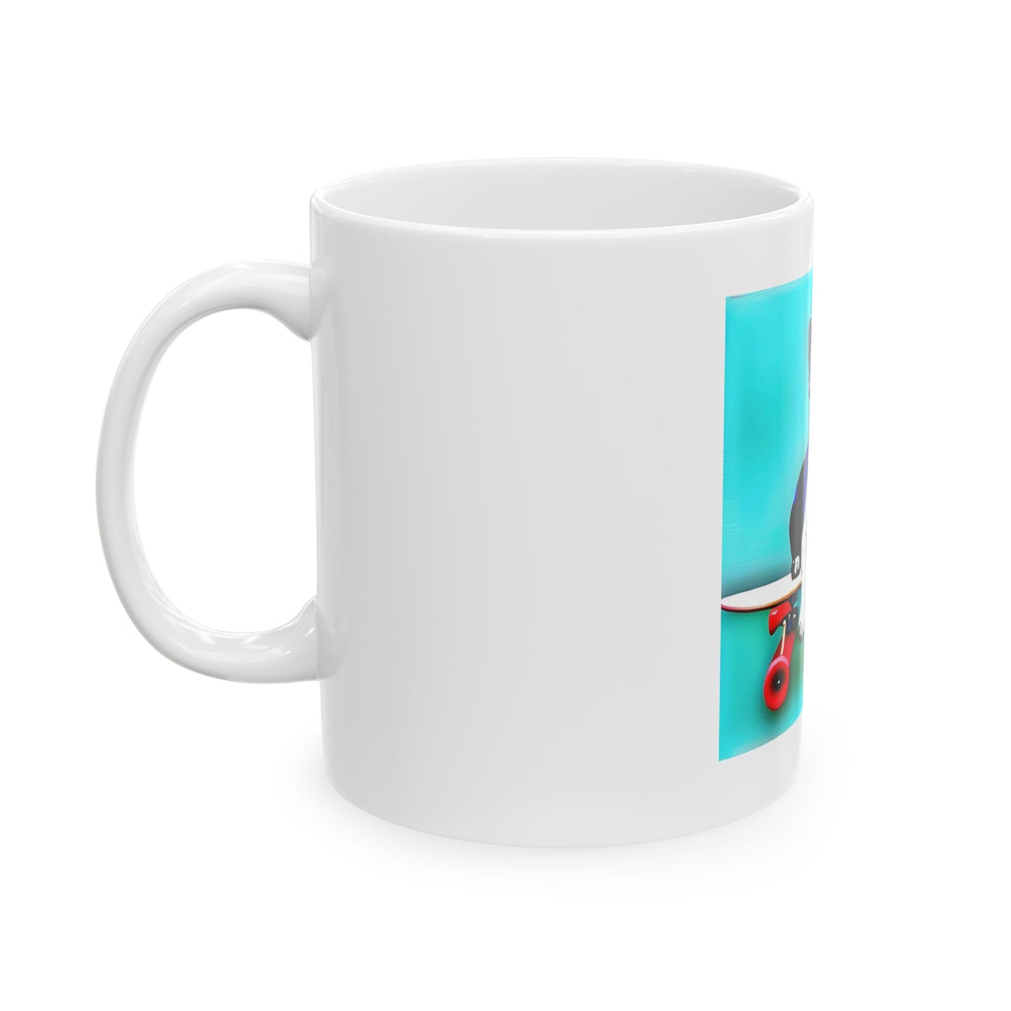 Frenchie on a Skateboard Ceramic Mug 11oz