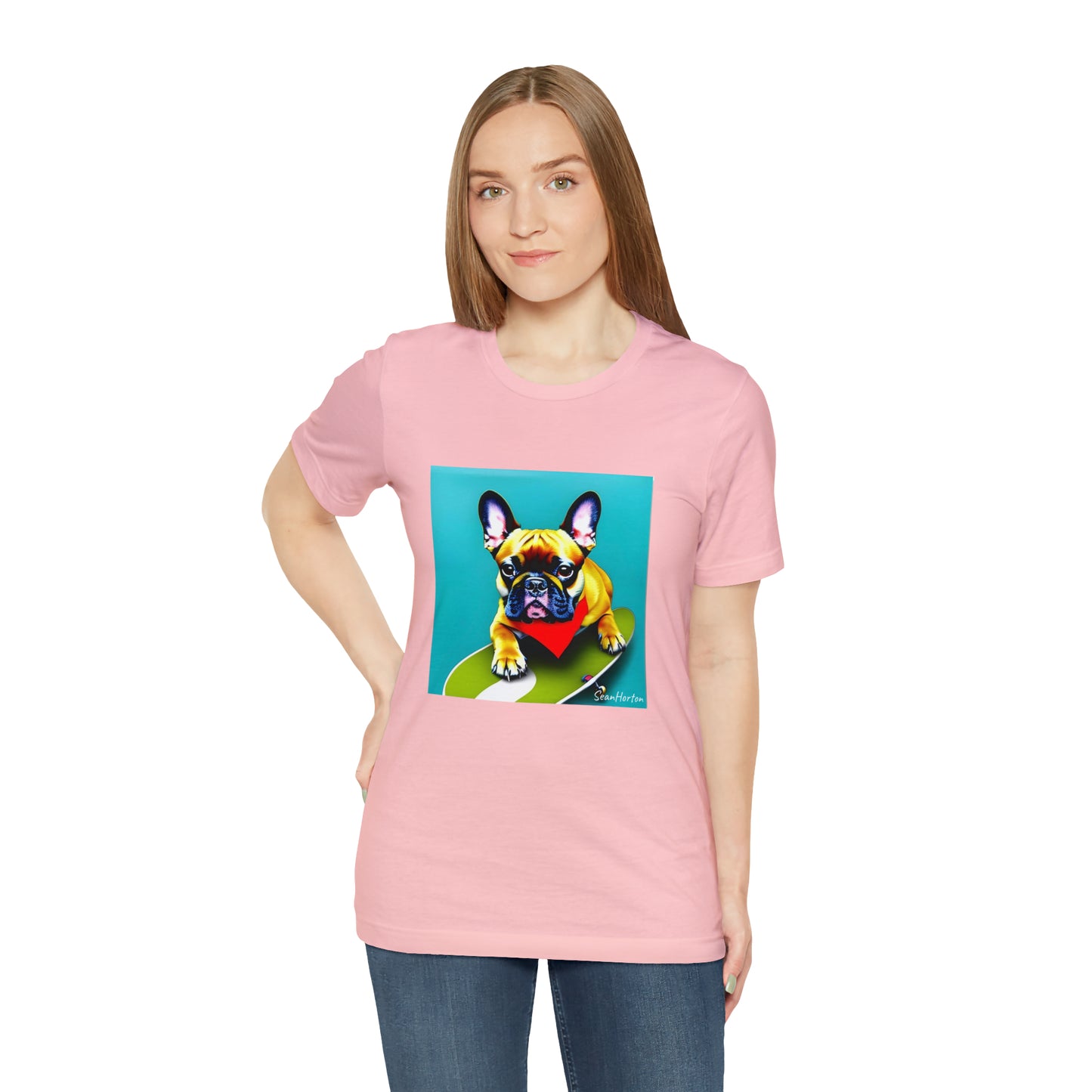 Frenchie on a Skateboard #2 Unisex Jersey Short Sleeve Tee