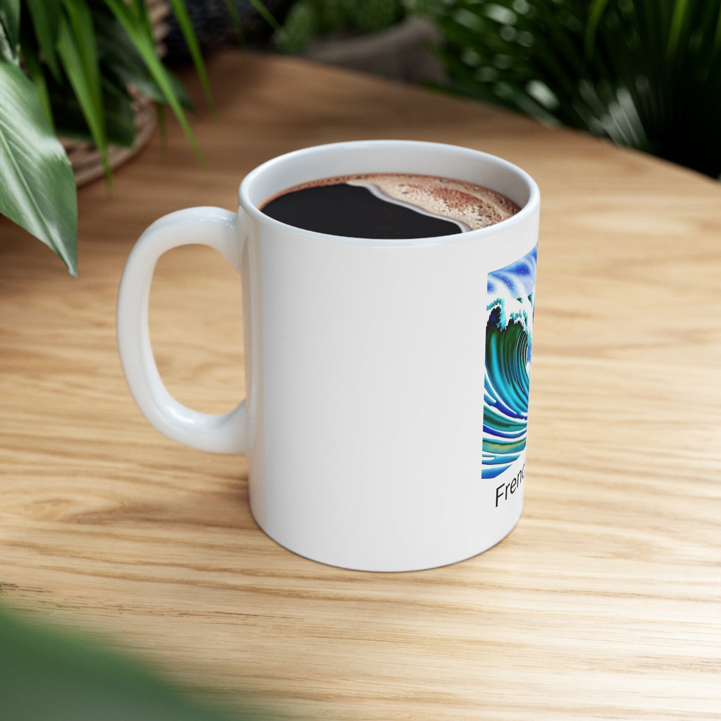 Surfing Frenchie/Frenchie Dad Ceramic Mug 11oz
