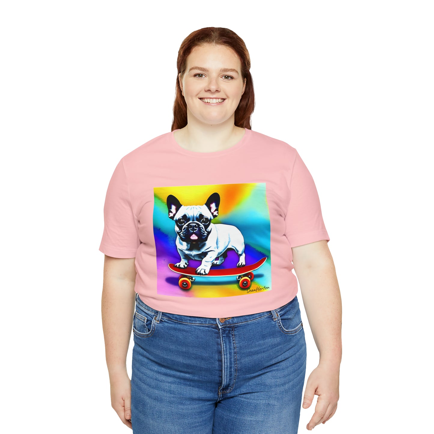 Frenchie on a Skateboard #3 Unisex Jersey Short Sleeve Tee