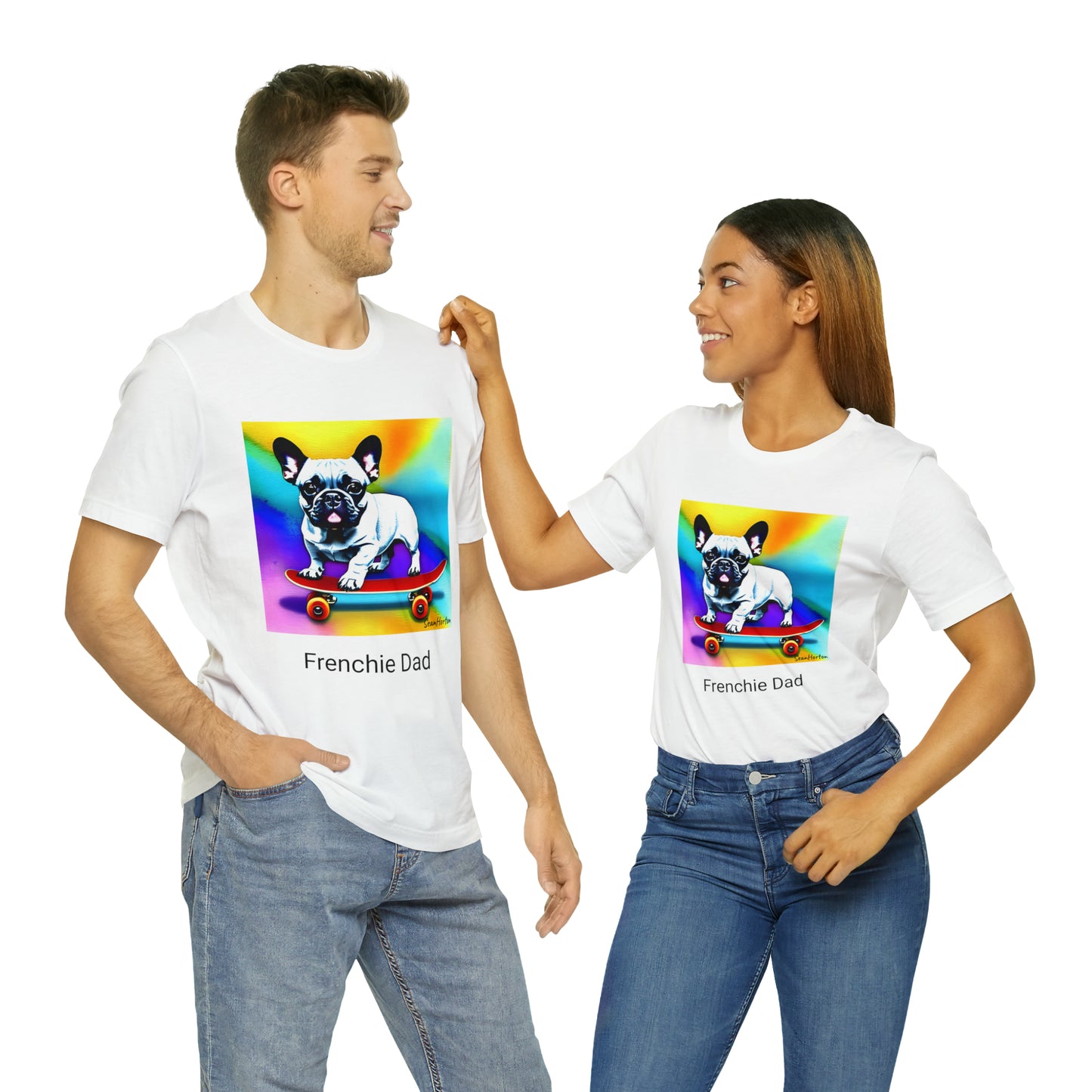 Frenchie on a Skateboard #3 Unisex Jersey Short Sleeve Tee