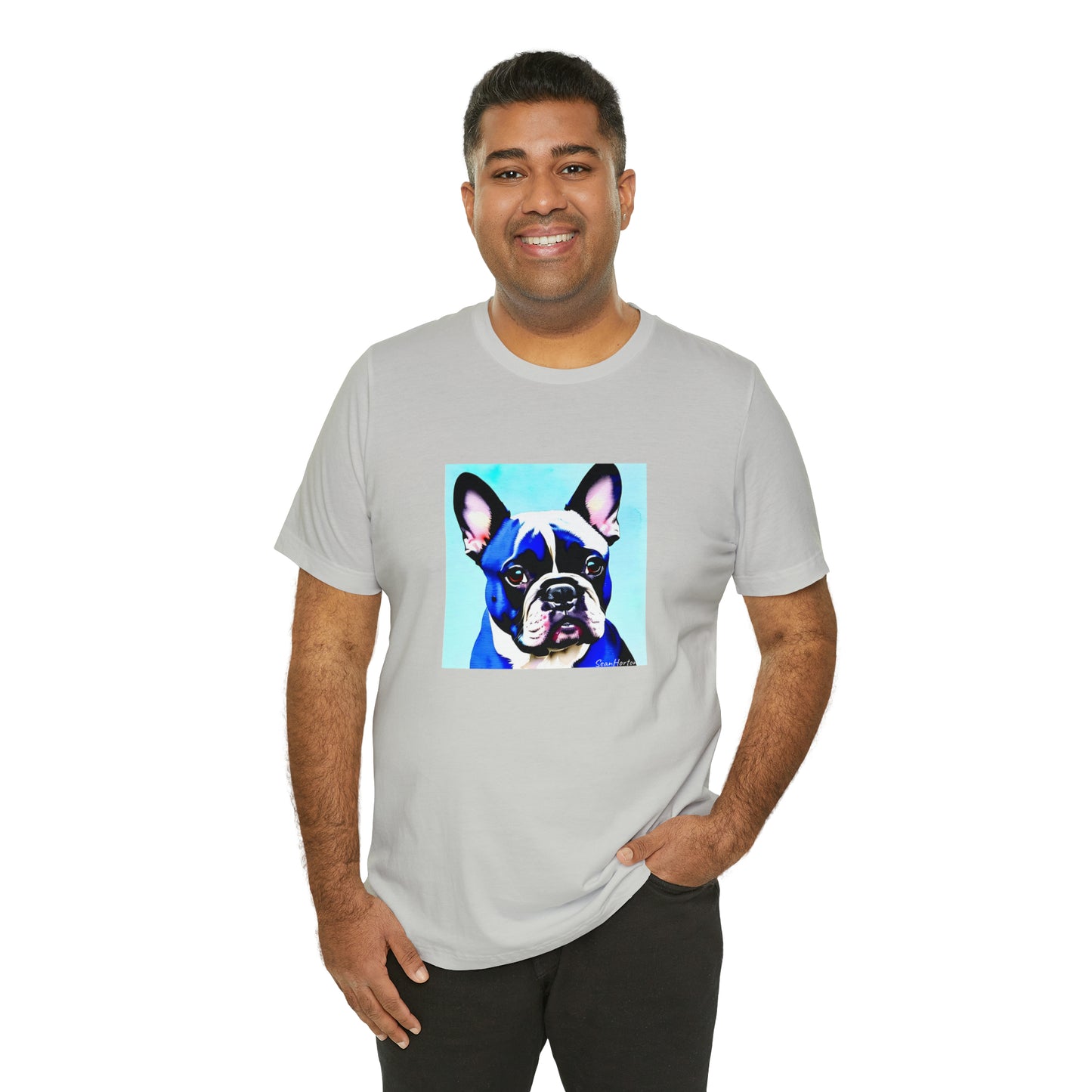 Blue Frenchie Unisex Jersey Short Sleeve Tee