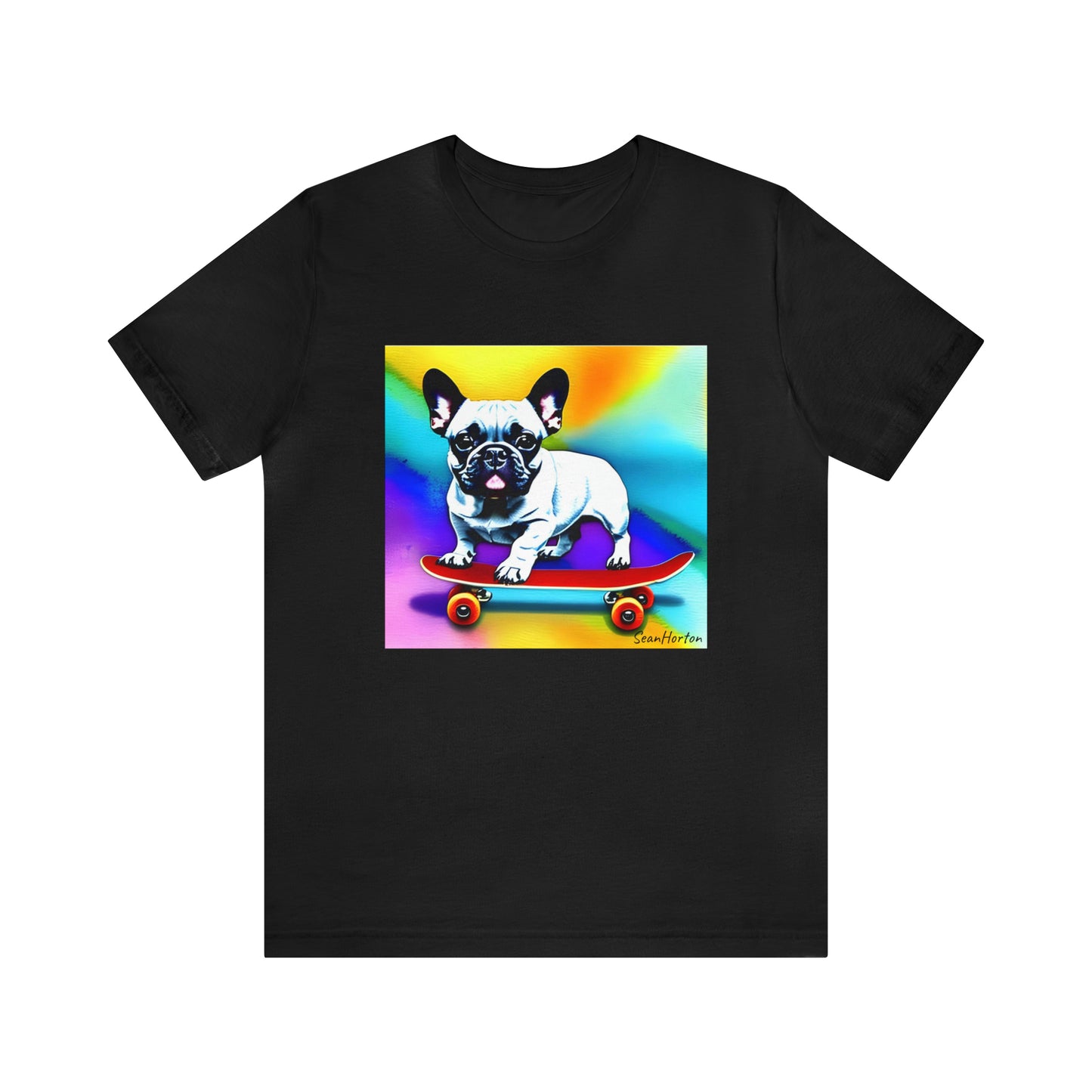 Frenchie on a Skateboard #3 Unisex Jersey Short Sleeve Tee
