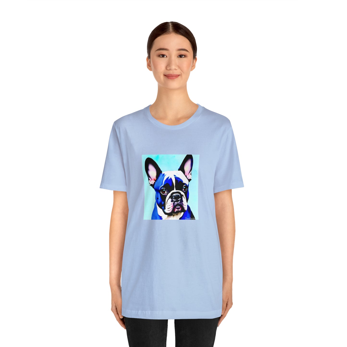 Blue Frenchie Unisex Jersey Short Sleeve Tee