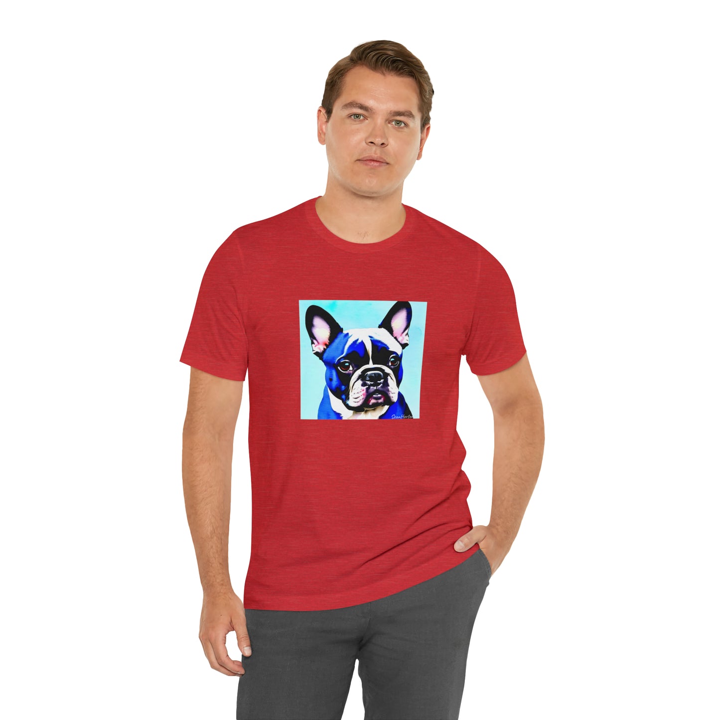 Blue Frenchie Unisex Jersey Short Sleeve Tee