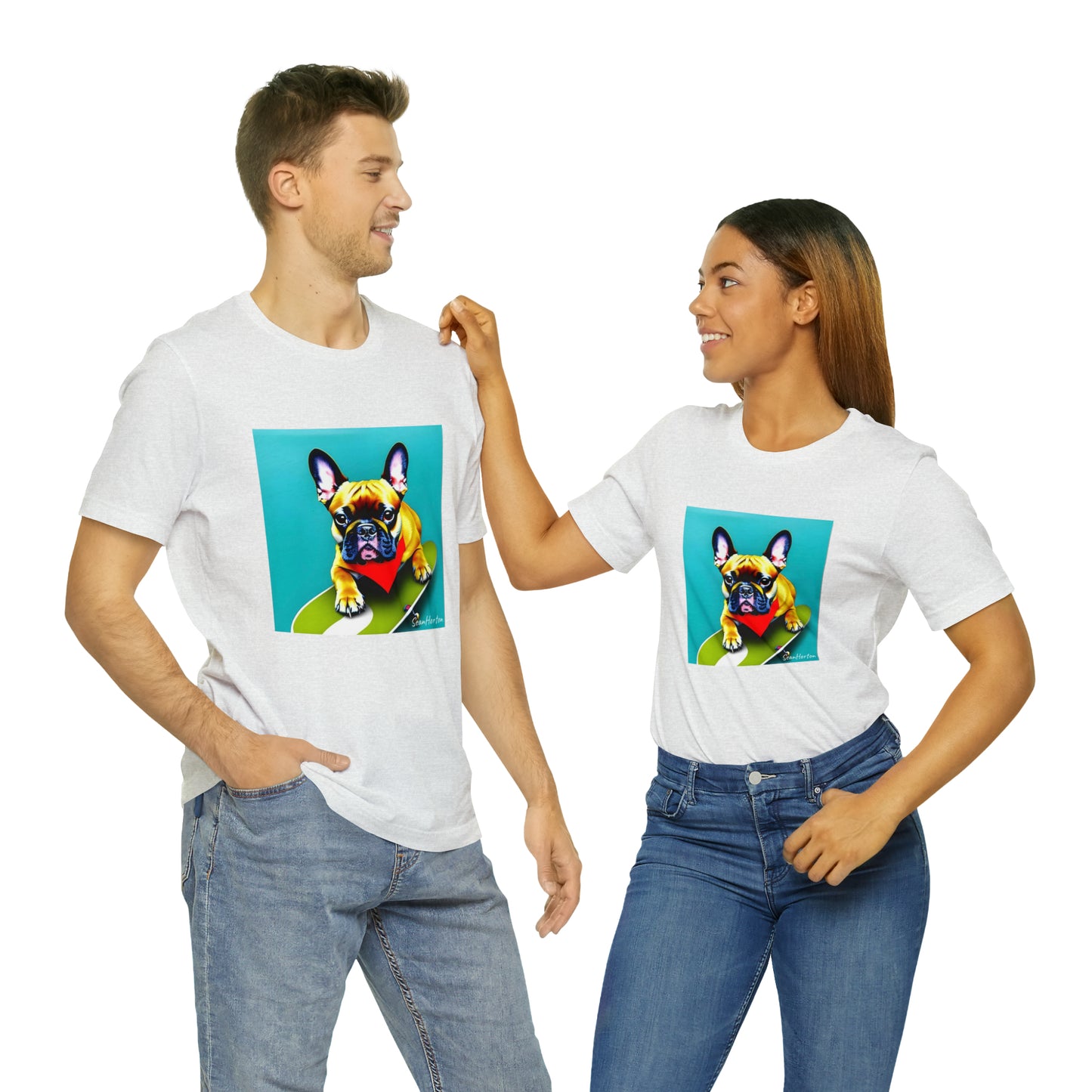 Frenchie on a Skateboard #2 Unisex Jersey Short Sleeve Tee