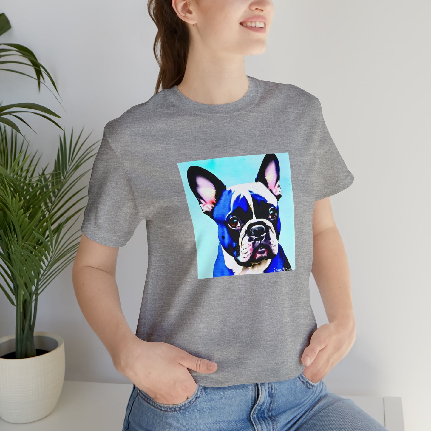 Blue Frenchie Unisex Jersey Short Sleeve Tee