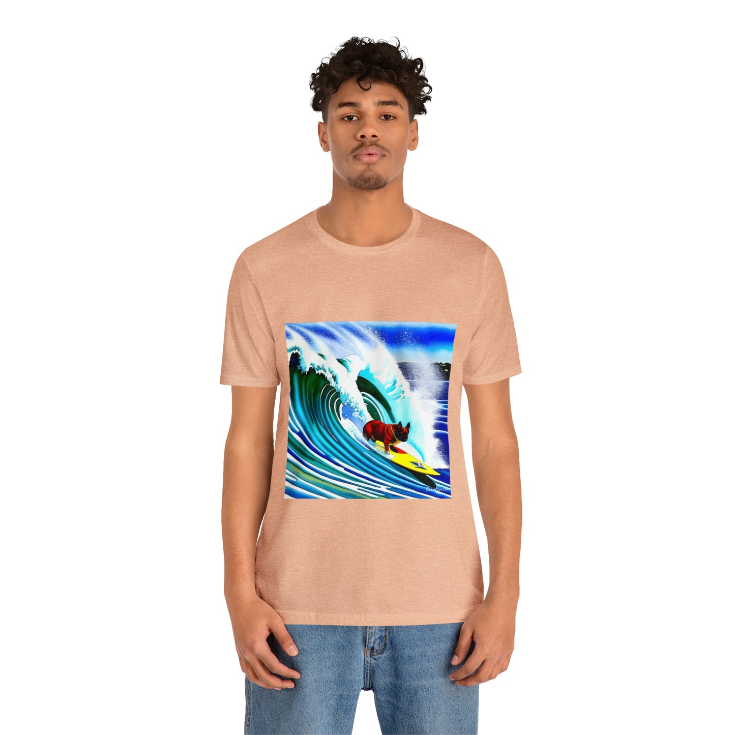 Surfing Frenchie Unisex Jersey Short Sleeve Tee